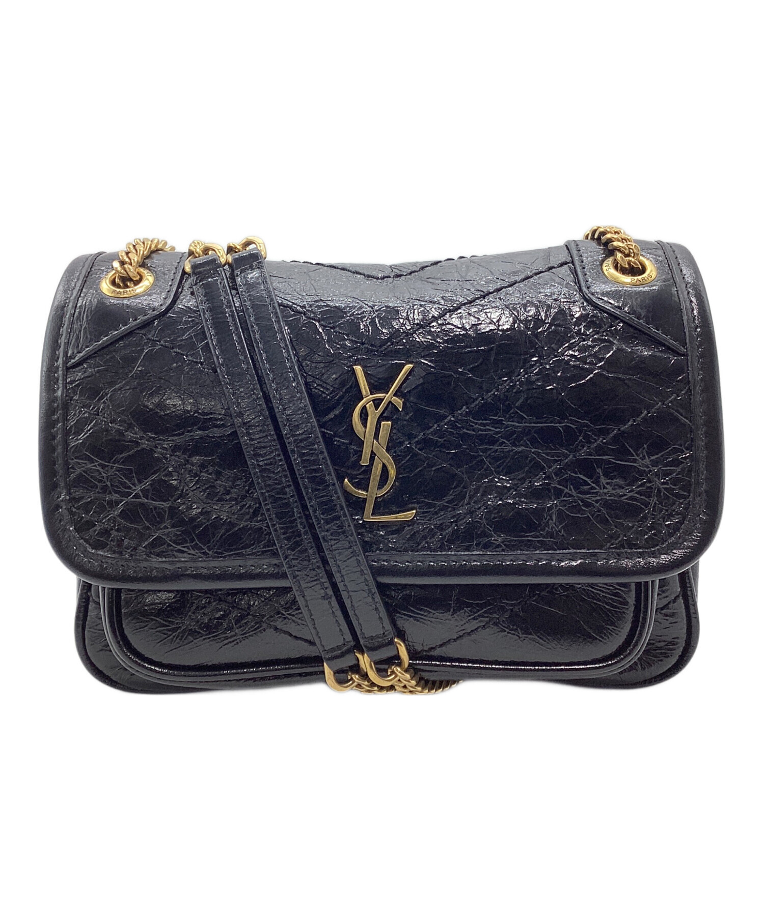 Saint Laurent Paris ショルダーバッグ - 黒 【古着】【中古】 中古・古着通販】Saint Laurent Paris (サンローランパリ) ショルダー