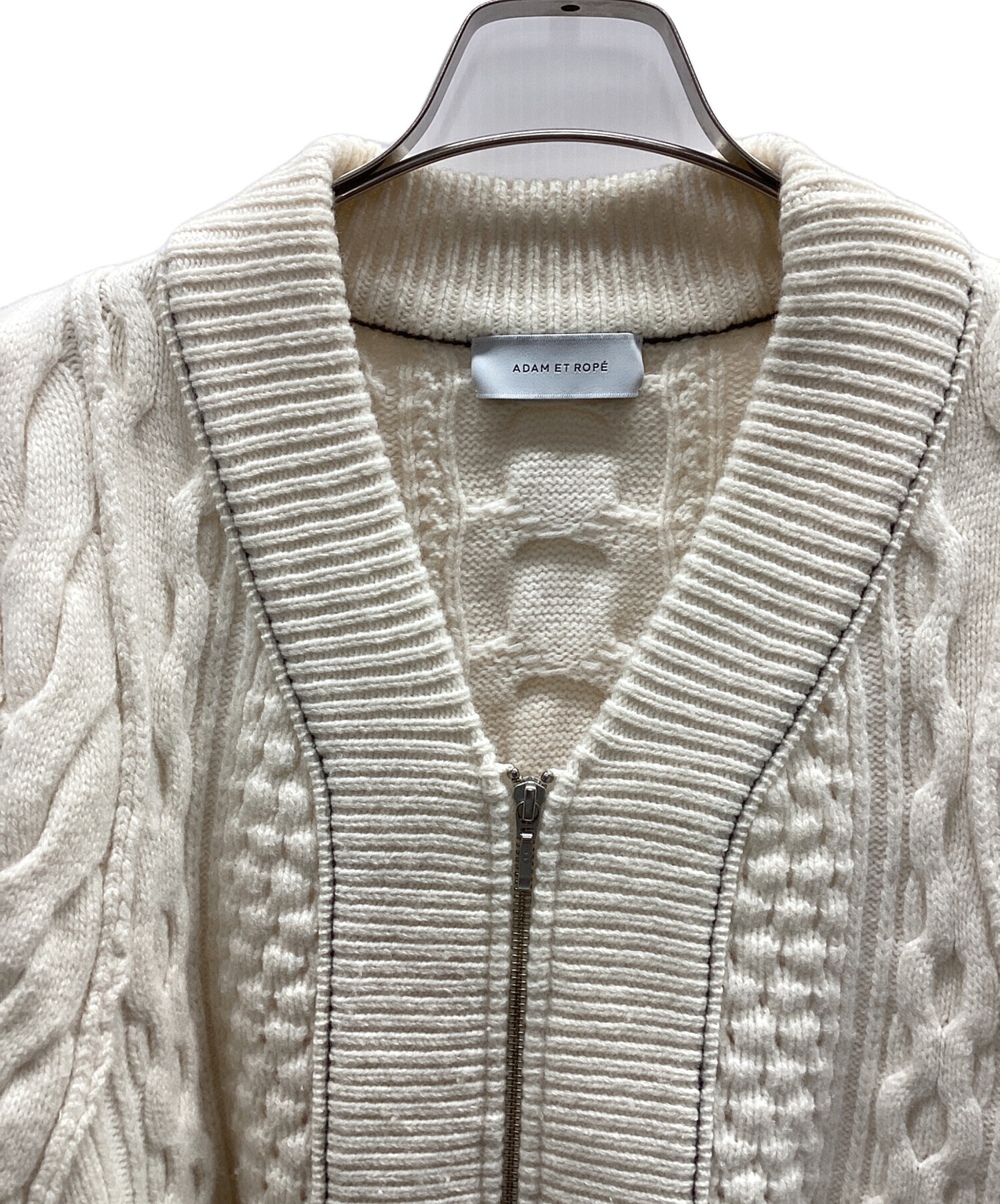 中古・古着通販】Adam et Rope (アダム エ ロペ) 厚手ニット ホワイト 中古・古着通販】Adam et Rope (アダム エ ロペ) 厚手ニット ホワイト