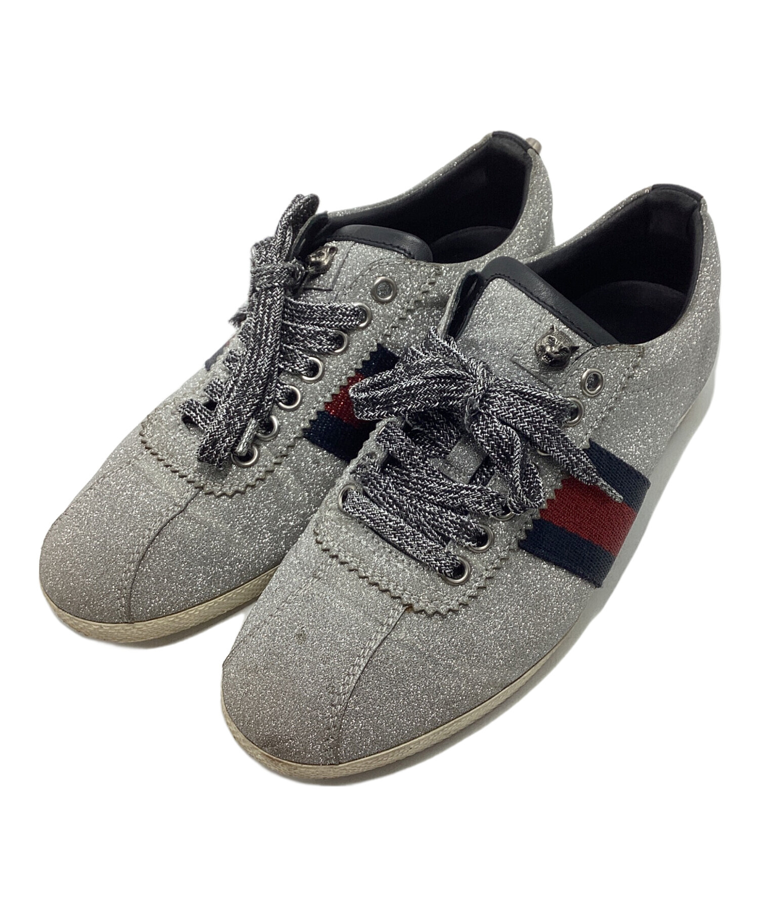 中古・古着通販】GUCCI (グッチ) ローカットスニーカー シルバー 