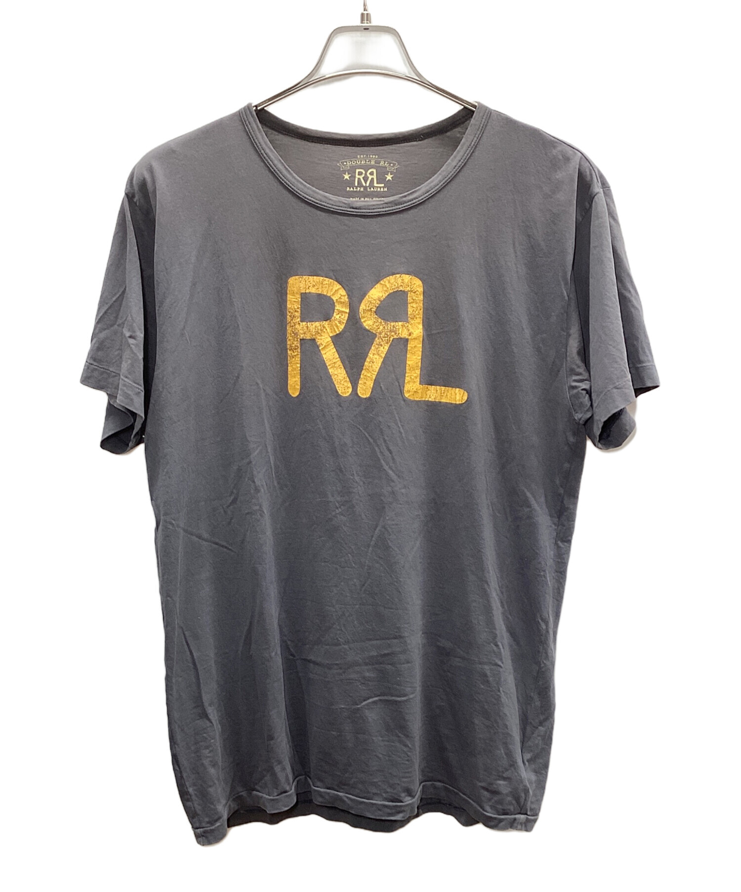 【美品】RRL ダブルアールエル　Tシャツ　グレー　霜降り　カレッジ　半袖 RRL グレー Tシャツ ダブルアールエル ラルフローレン 霜降りの通販は