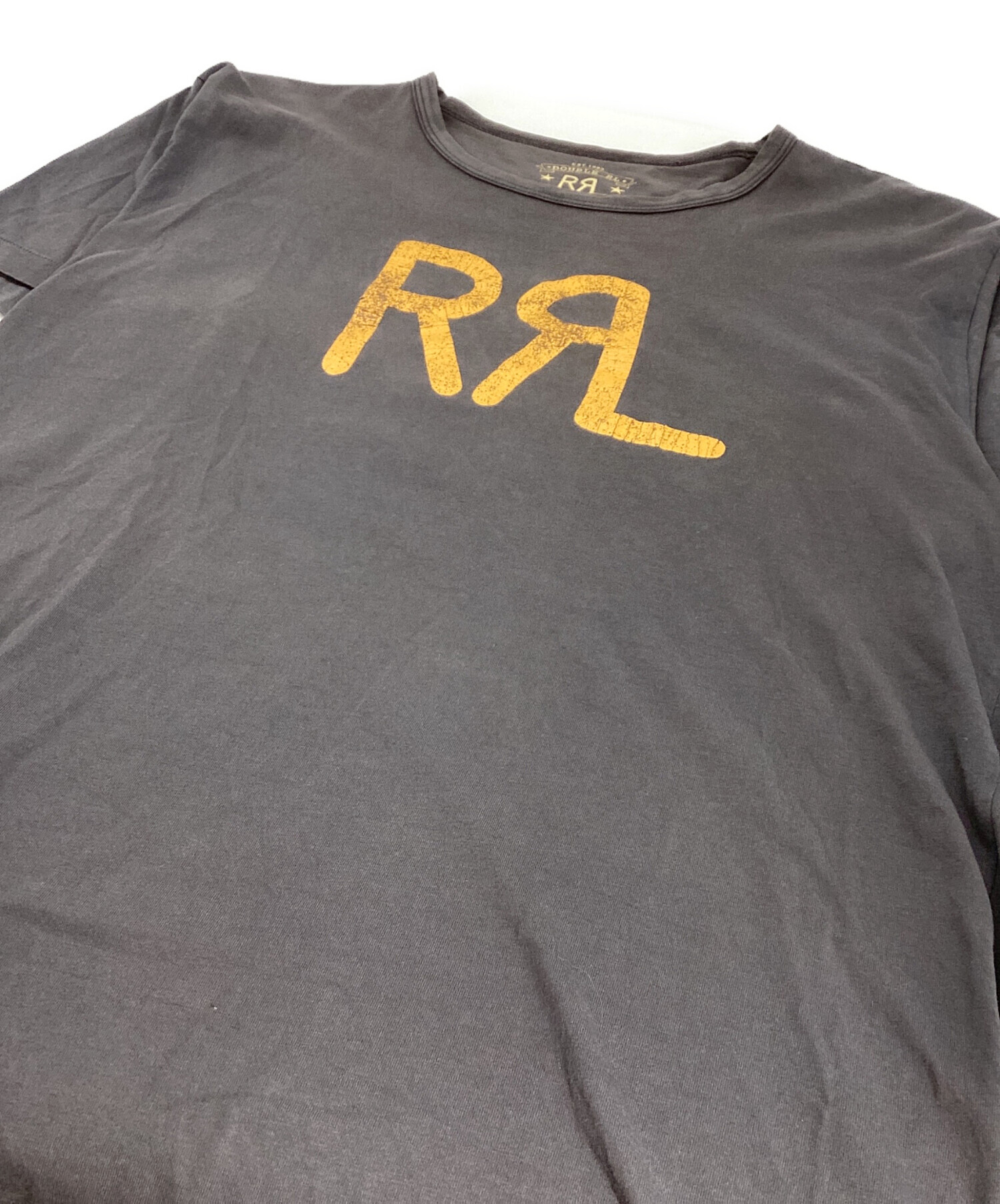 【美品】RRL ダブルアールエル　Tシャツ　グレー　霜降り　カレッジ　半袖 RRL グレー Tシャツ ダブルアールエル ラルフローレン 霜降りの通販は