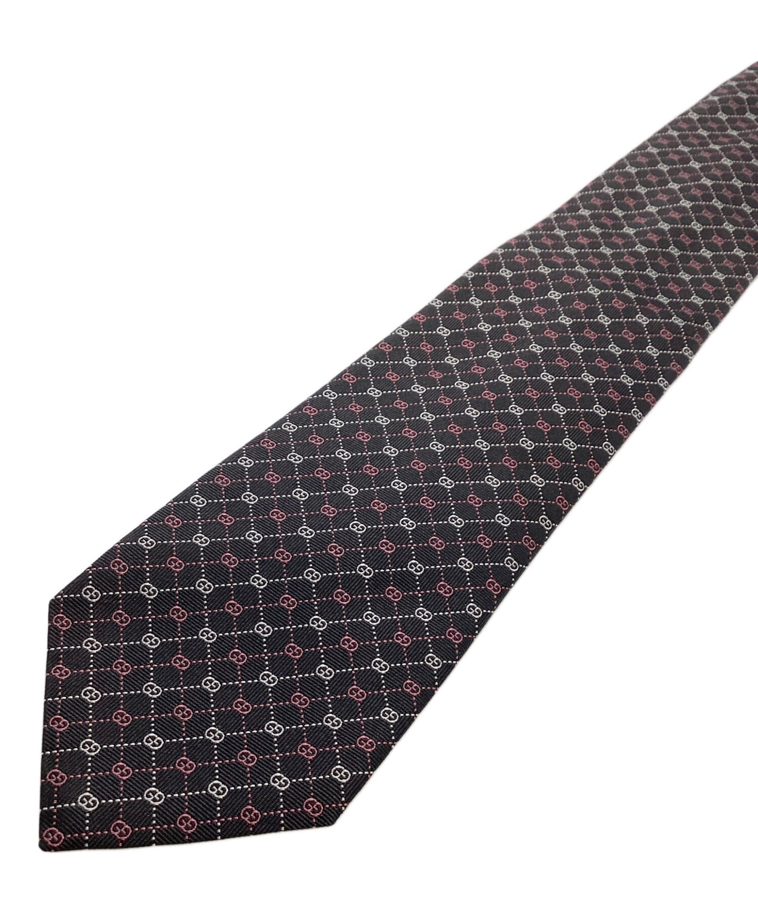 中古・古着通販】GUCCI (グッチ) ネクタイ ブラック×ピンク サイズ