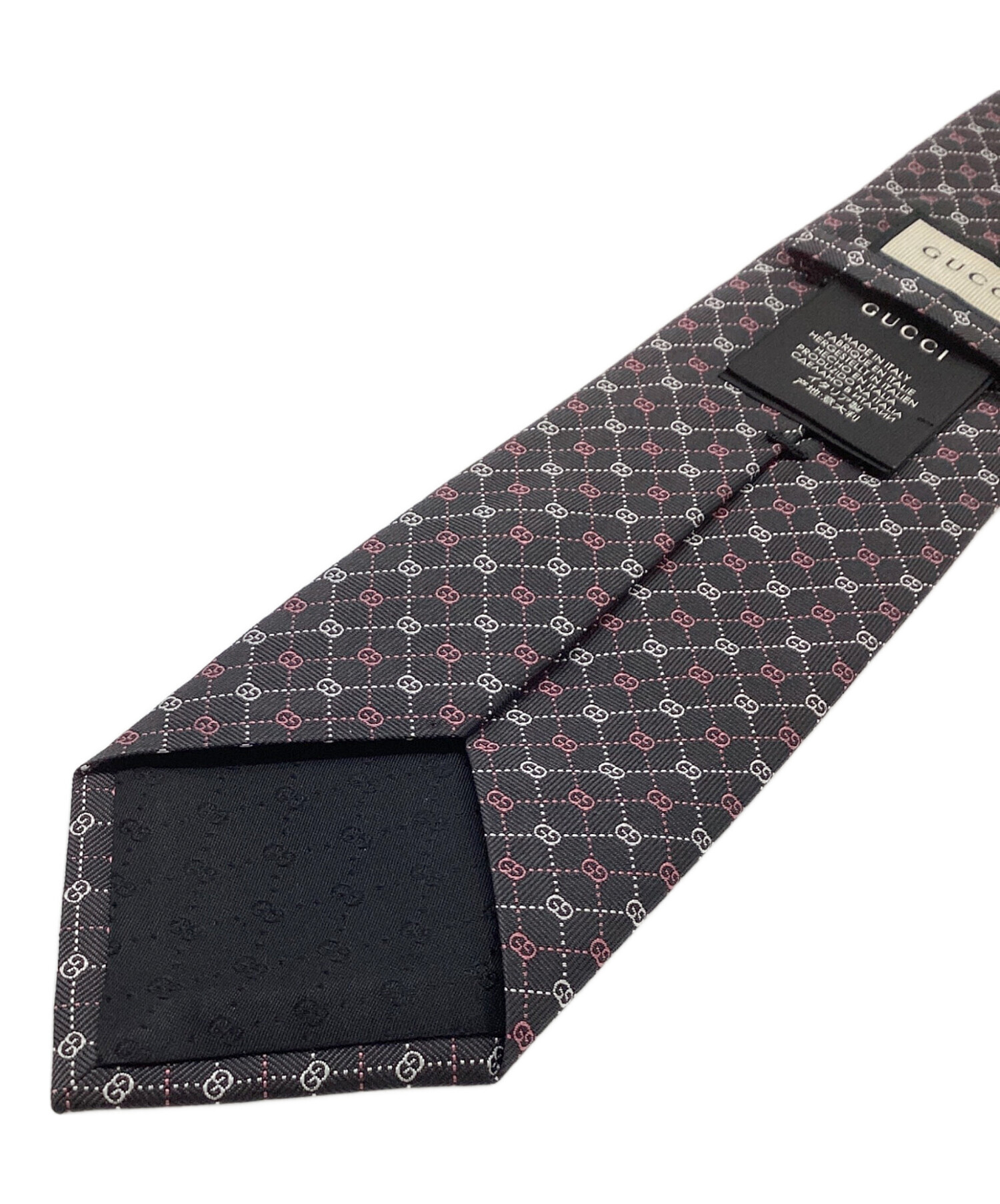 中古・古着通販】GUCCI (グッチ) ネクタイ ブラック×ピンク サイズ