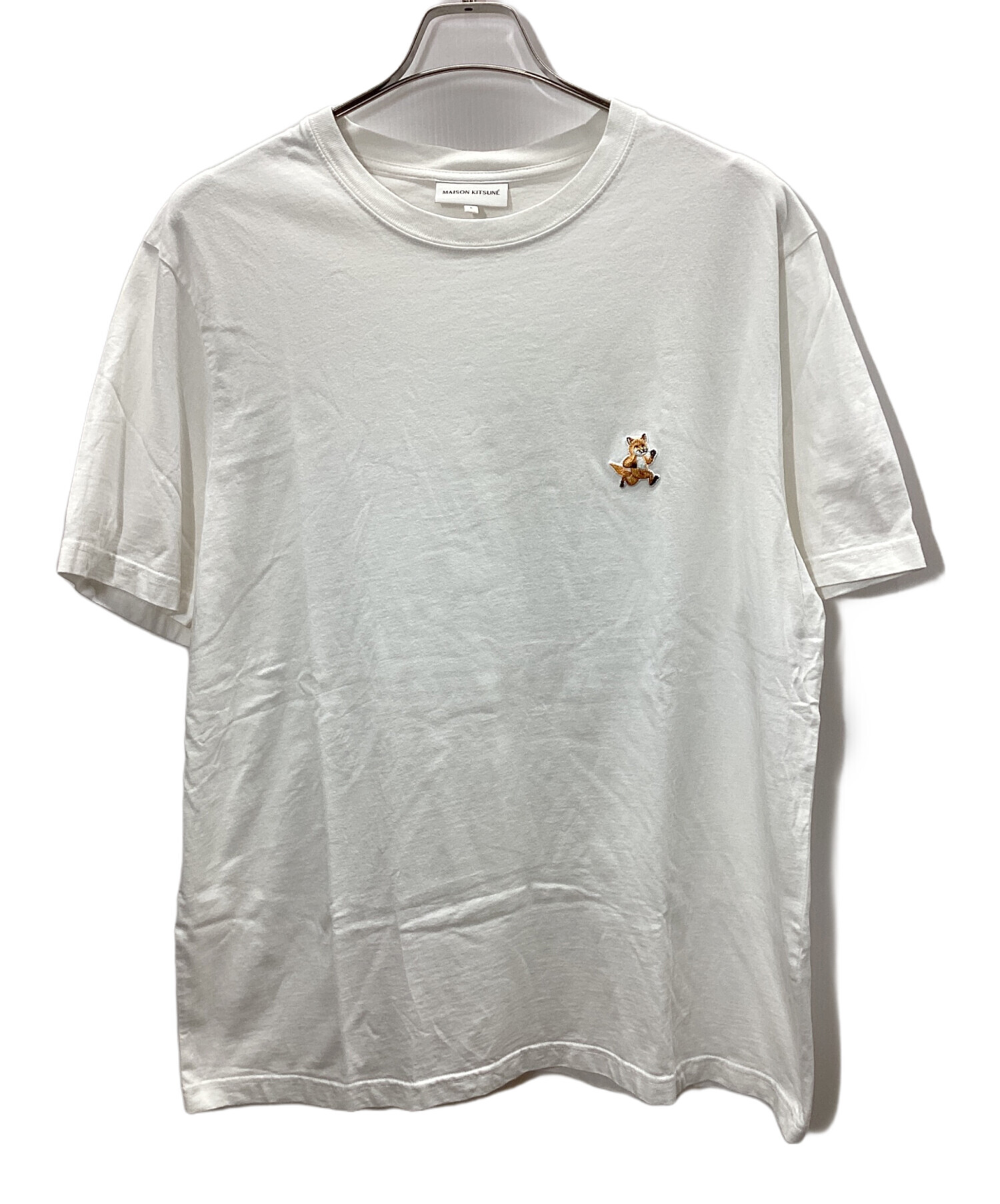 MAISON KITSUNE メゾンキツネ Tシャツ・カットソー S 白 【古着】【中古】【送料無料】 MAISON KITSUNE（メゾンキツネ）Tシャツ・カットソー 白 サイズ:L