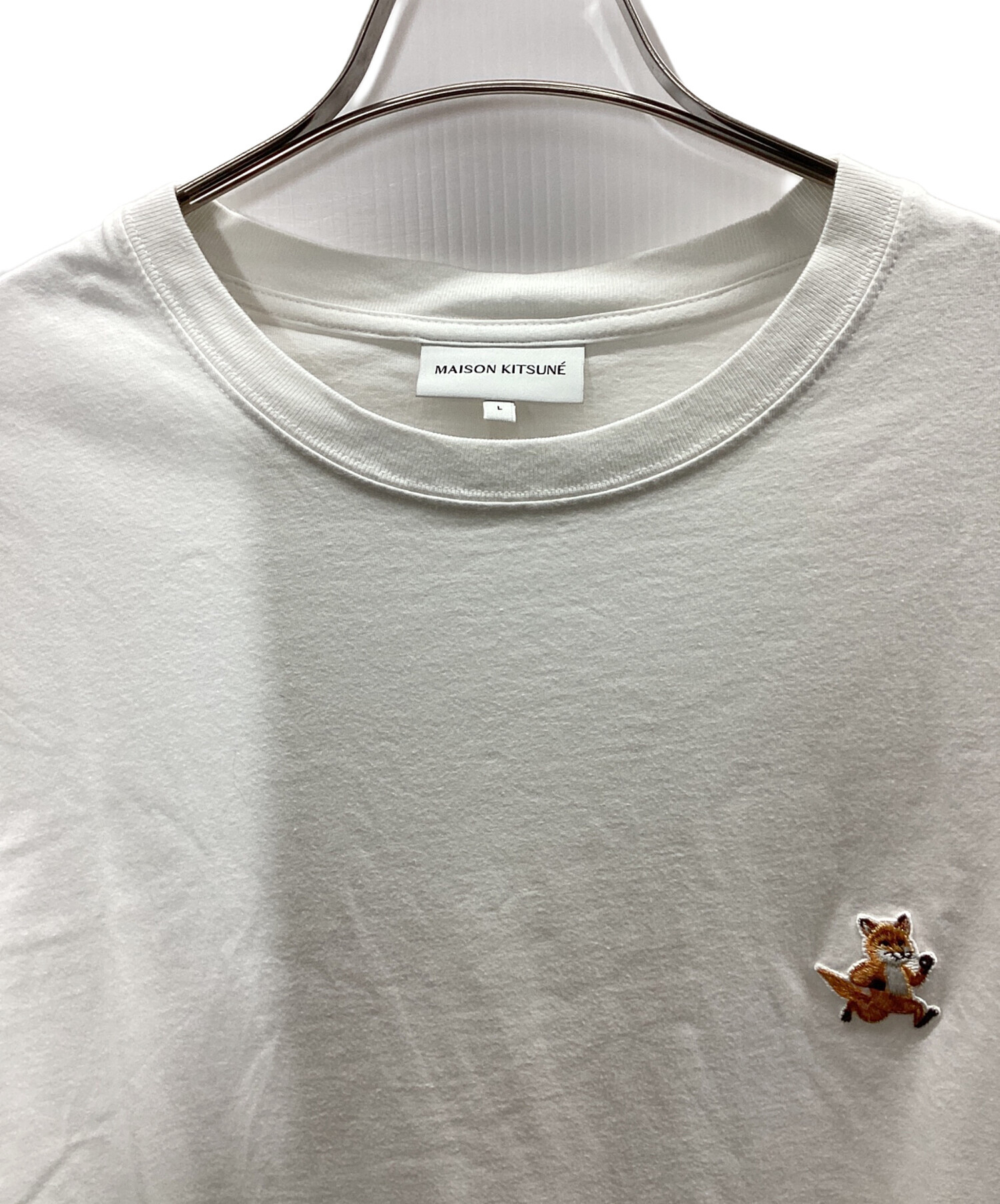 MAISON KITSUNE メゾンキツネ Tシャツ・カットソー S 白 【古着】【中古】【送料無料】 中古・古着通販】maison kitsune (メゾンキツネ) 半袖カットソー