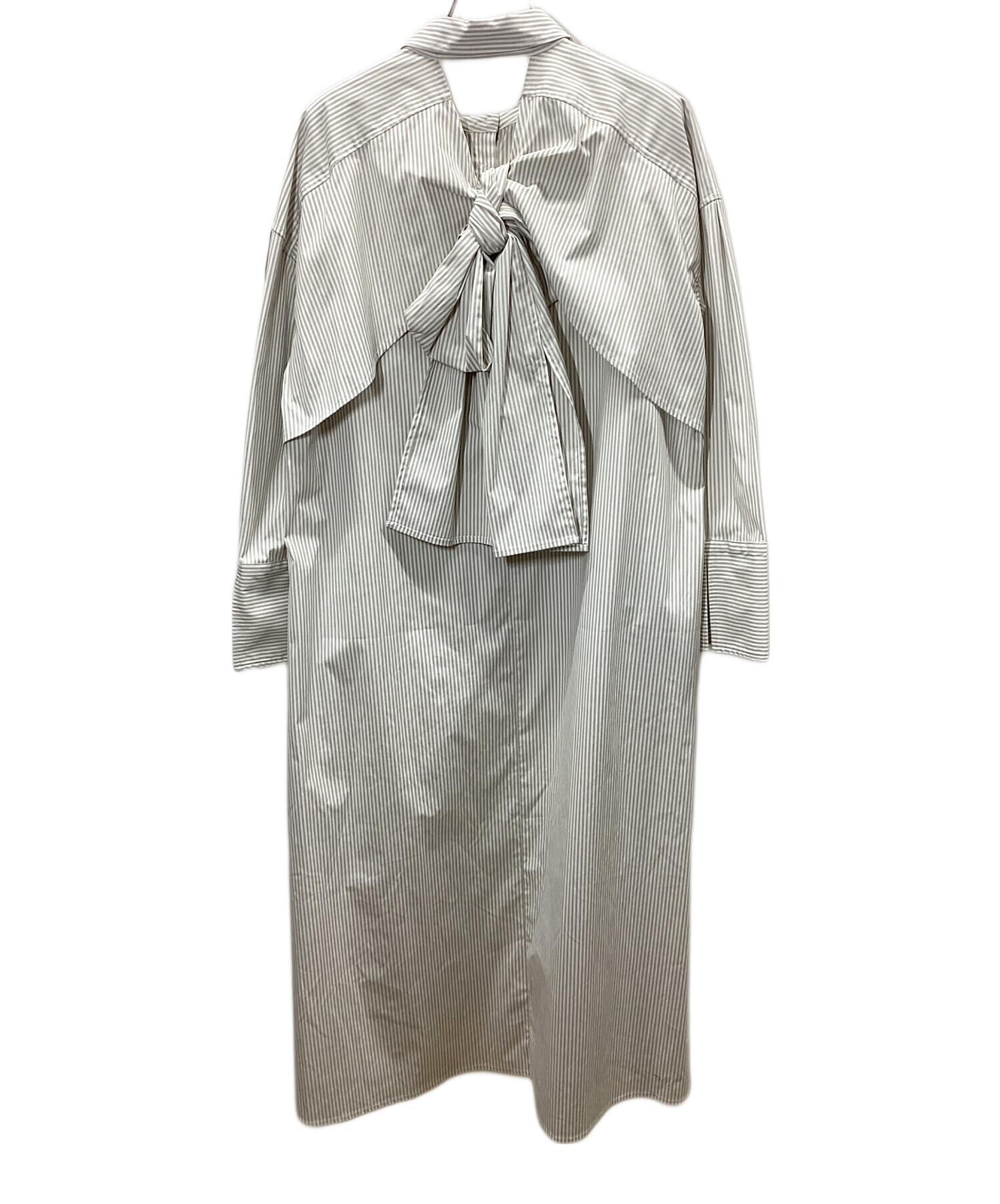 LANVIN カットソーワンピース 38 グレー 中古・古着通販】LANVIN en Bleu (ランバンオンブルー) 長袖ワンピース