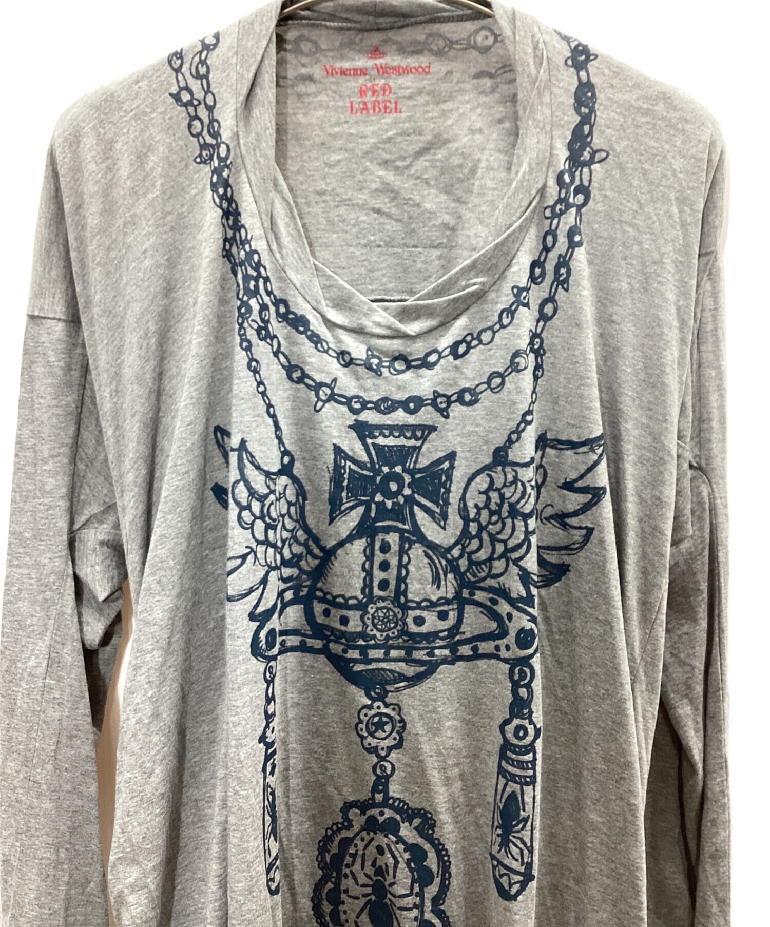 ヴィヴィアン・ウエストウッド　長袖ポロシャツ　Lサイズ　刺繍ロゴ　グレー　古着 中古・古着通販】Vivienne Westwood (ヴィヴィアンウエストウッド
