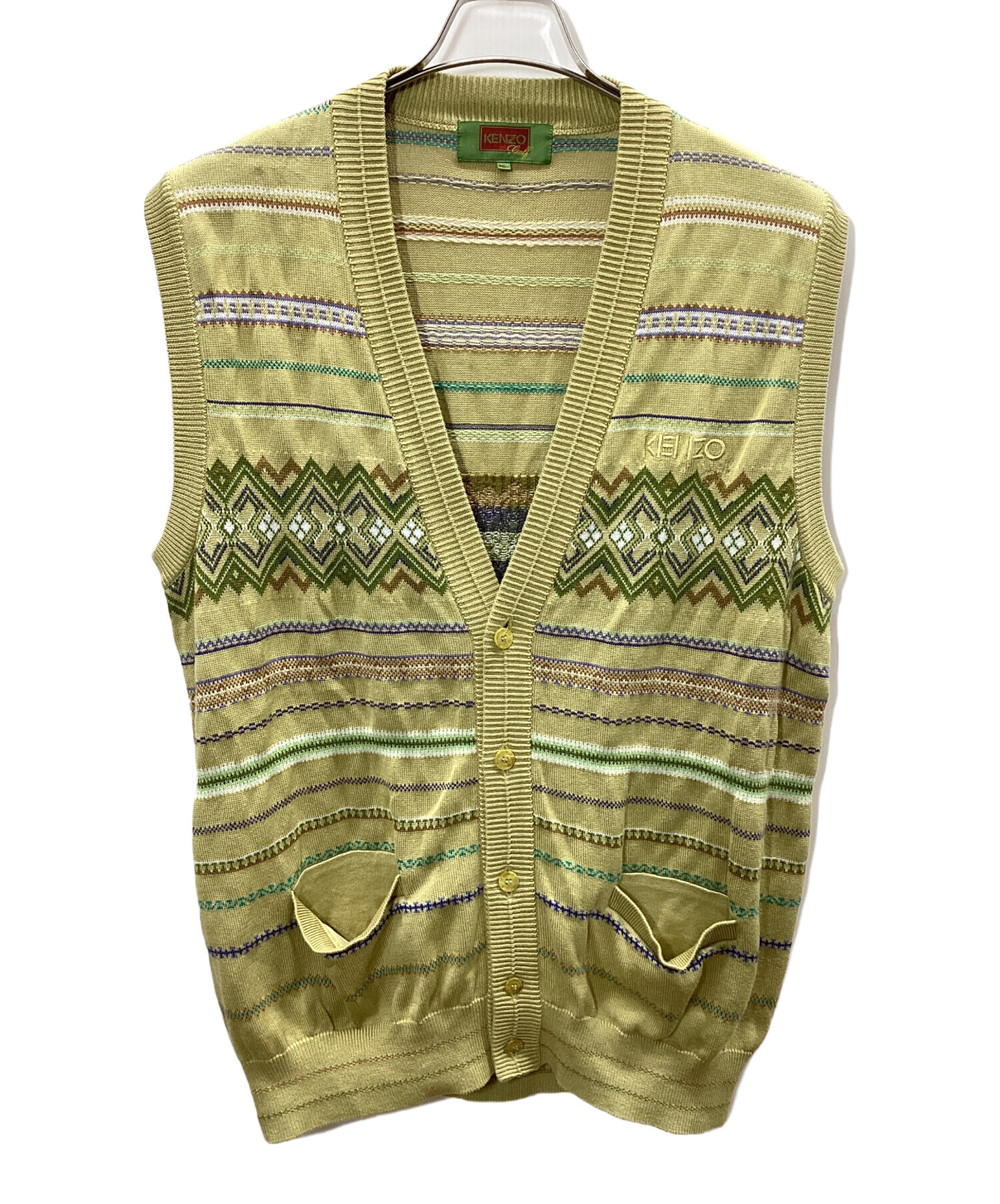 中古・古着通販】KENZO GOLF (ケンゾー ゴルフ) 薄手ニット イエロー
