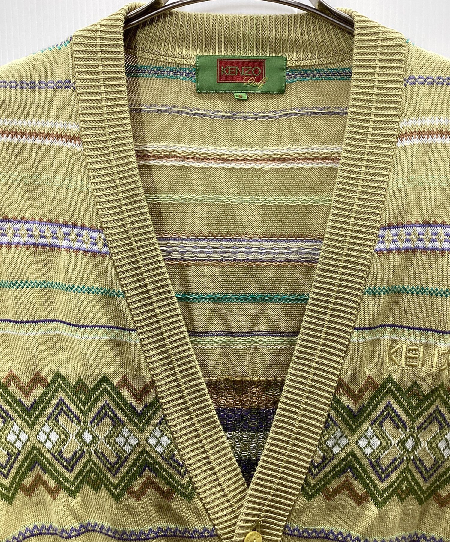 中古・古着通販】KENZO GOLF (ケンゾー ゴルフ) 薄手ニット イエロー