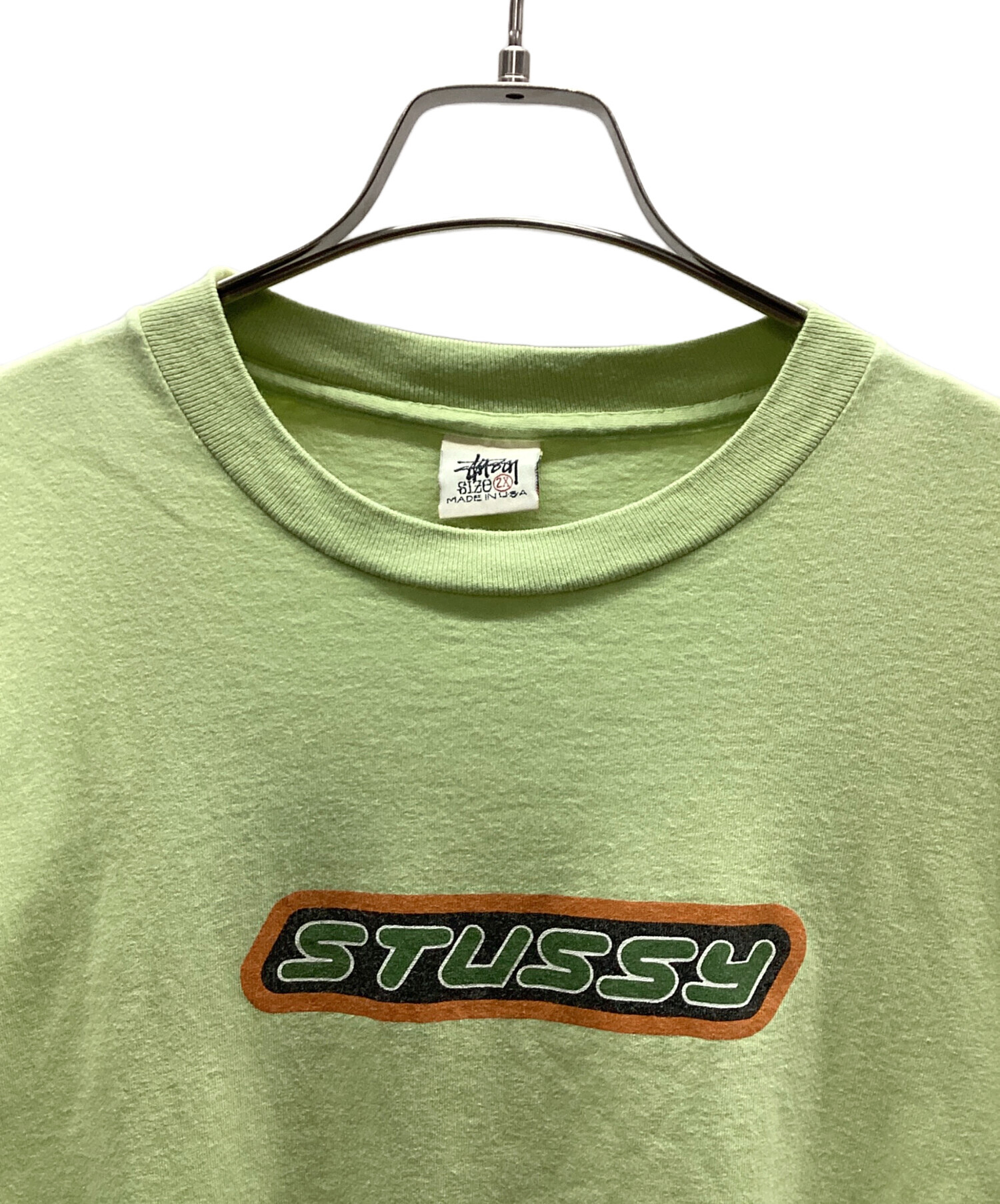 STUSSY ステューシー　 Tシャツ　半袖　グリーン　フリーサイズレディース STUSSY ステューシー Tシャツ 半袖 グリーン フリーサイズレディース
