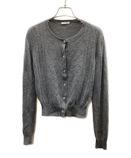 レア【シルクレイヤード】miumiu 薄手カーディガンS ベージュウール 中古・古着通販】MIU MIU (ミュウミュウ) MIU MIU 薄手カーディガン