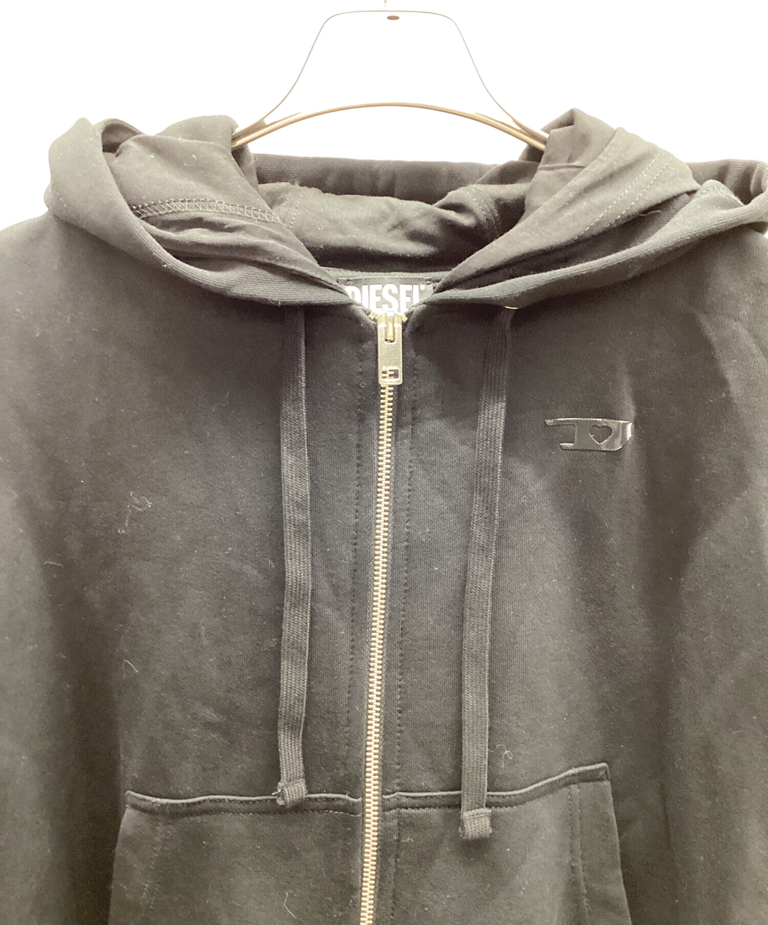 中古・古着通販】DIESEL (ディーゼル) ジップパーカー ブラック サイズ