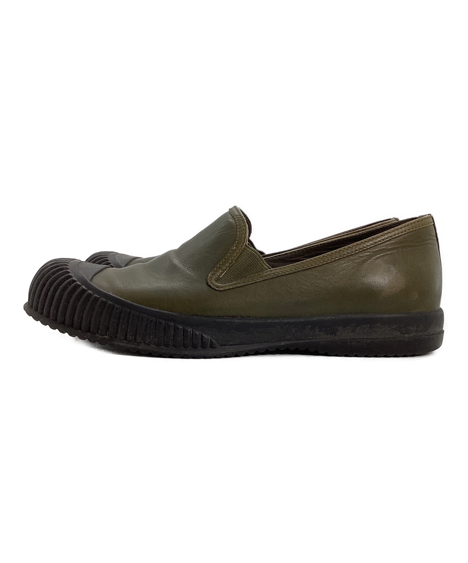 中古・古着通販】PRADA (プラダ) レザースリッポン カーキ サイズ:38 