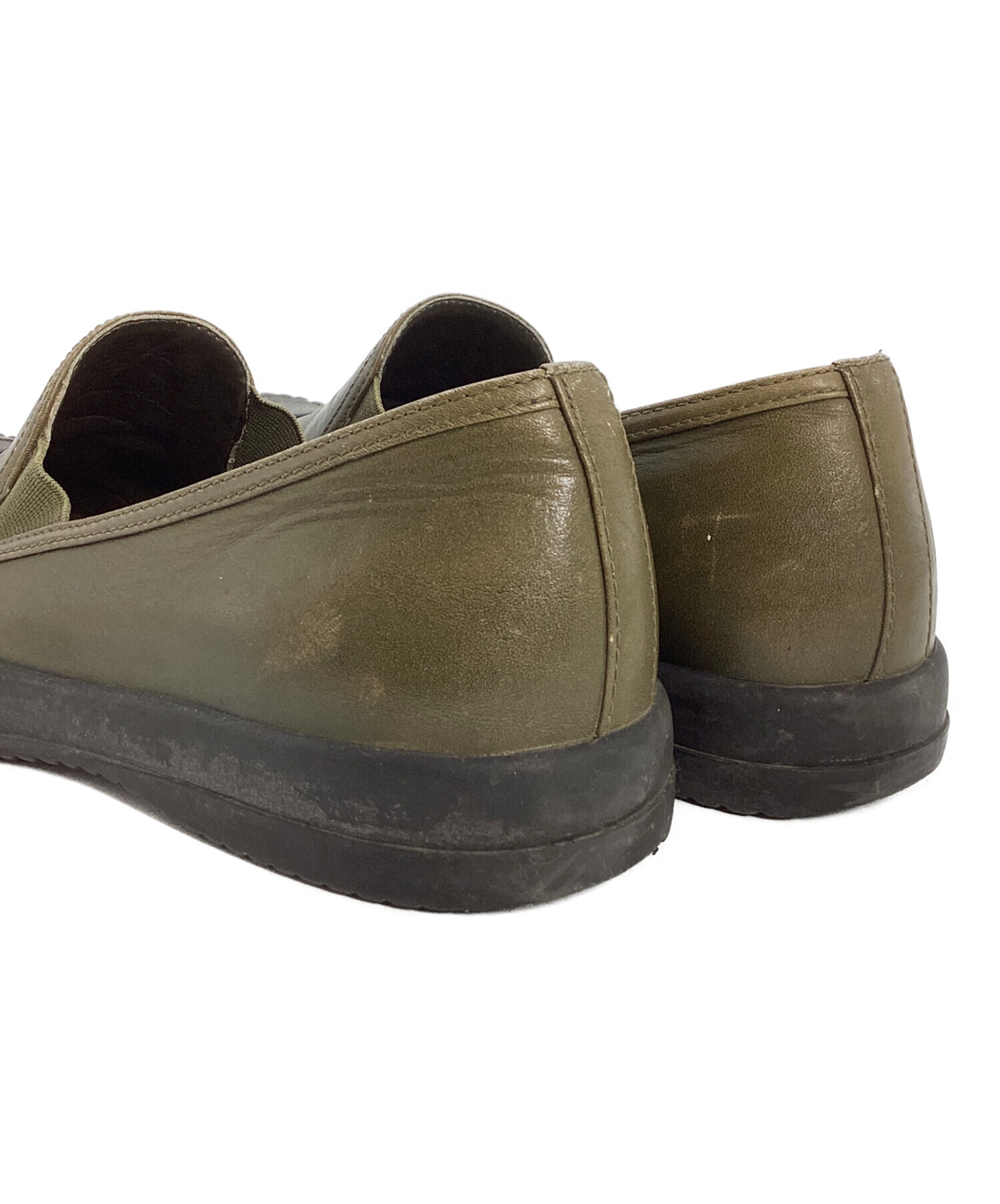 中古・古着通販】PRADA (プラダ) レザースリッポン カーキ サイズ:38 