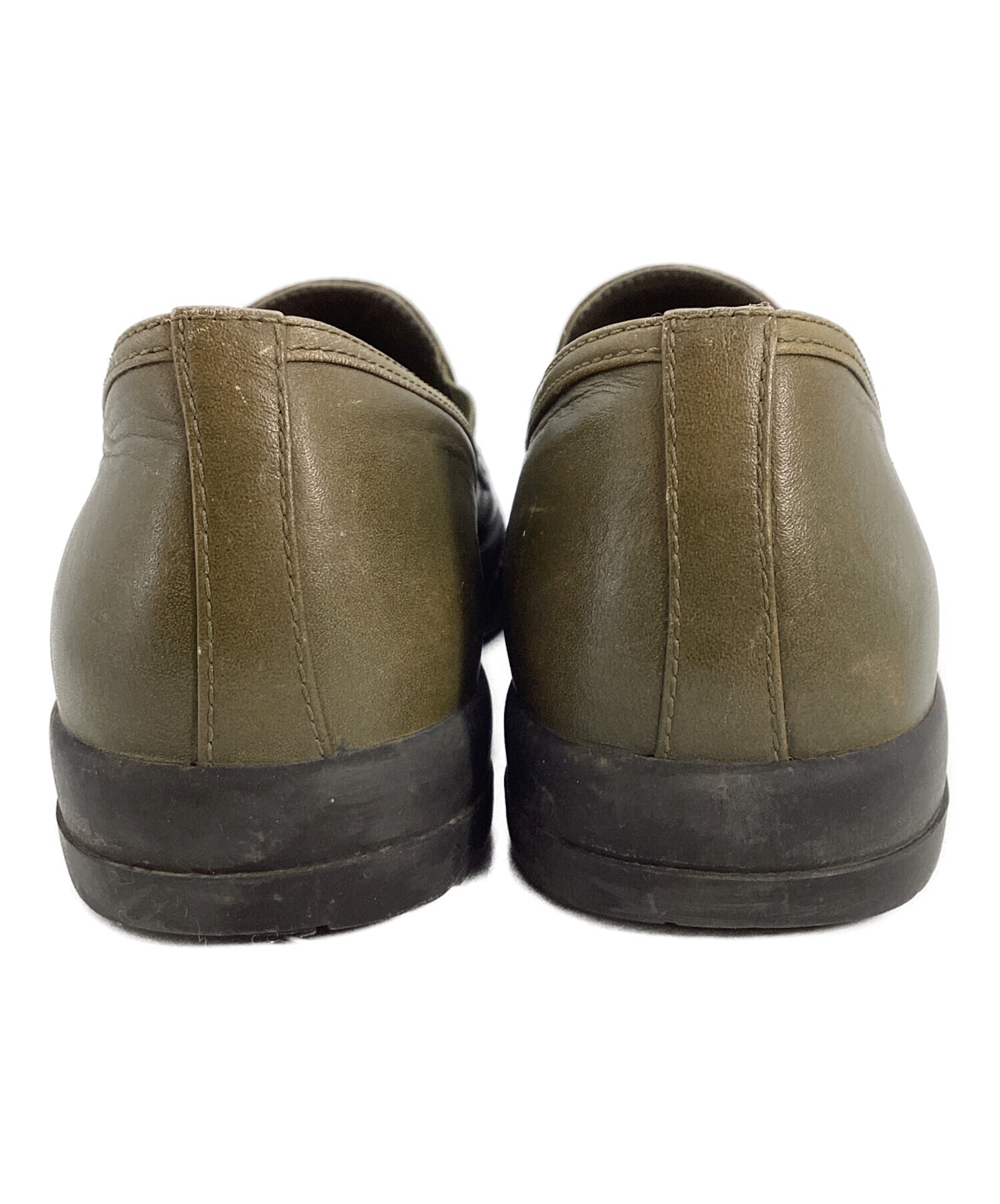 中古・古着通販】PRADA (プラダ) レザースリッポン カーキ サイズ:38