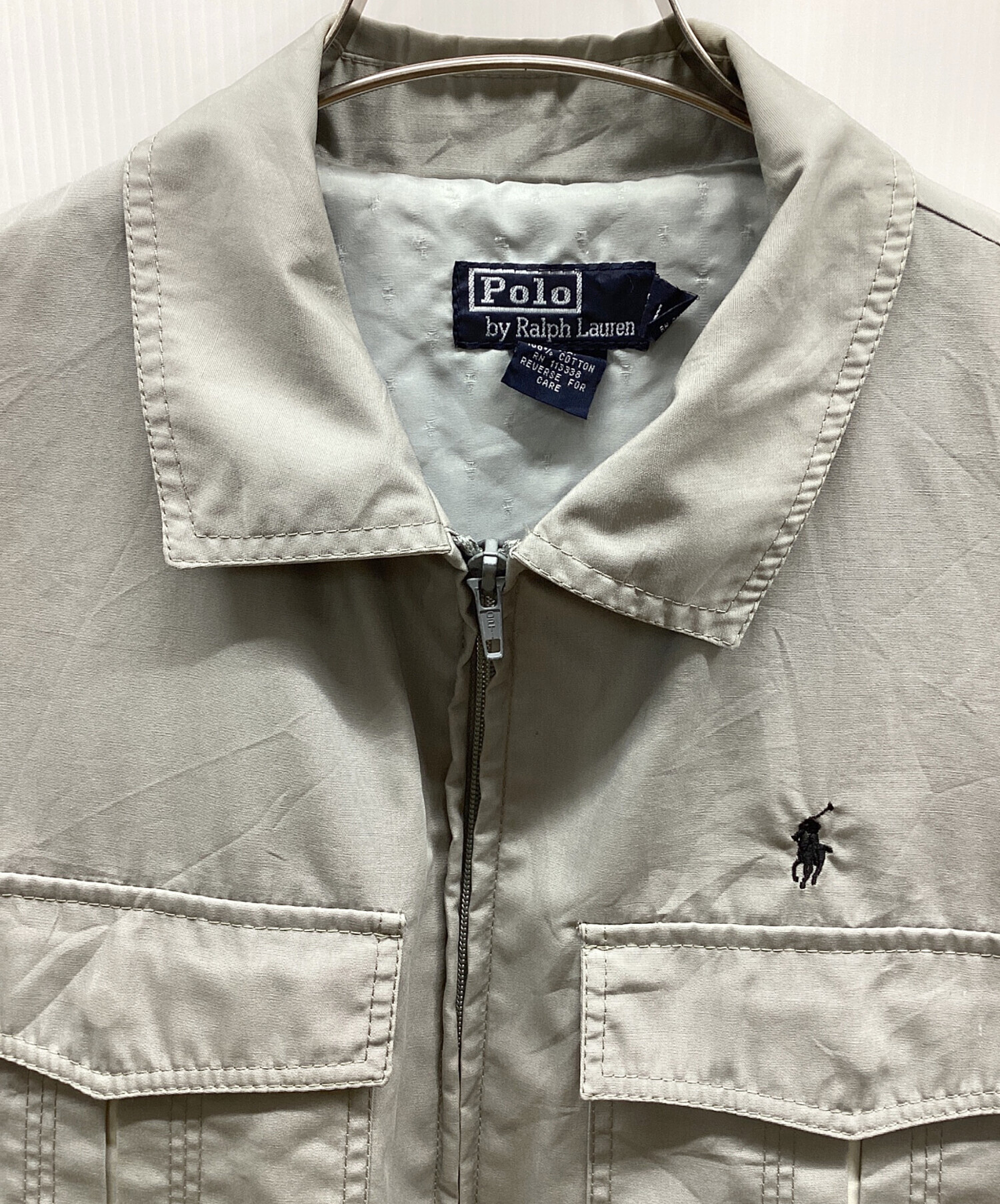 ポロ ラルフローレン 刺繍 ブルゾンジャケット グレー XL 古着 中古・古着通販】POLO RALPH LAUREN (ポロ・ラルフローレン) ブルゾン