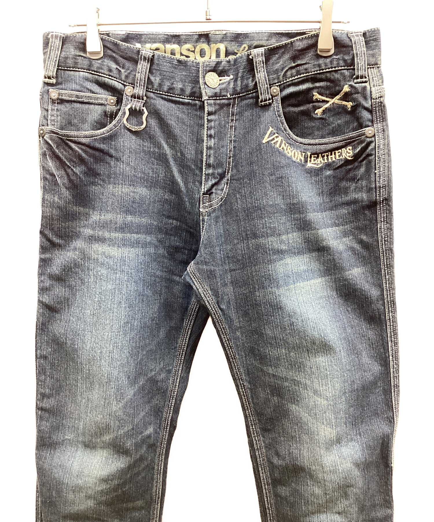 新品　バンソン　刺繍デニム 中古・古着通販】VANSON (バンソン) 刺繍デニムパンツ ブルー サイズ