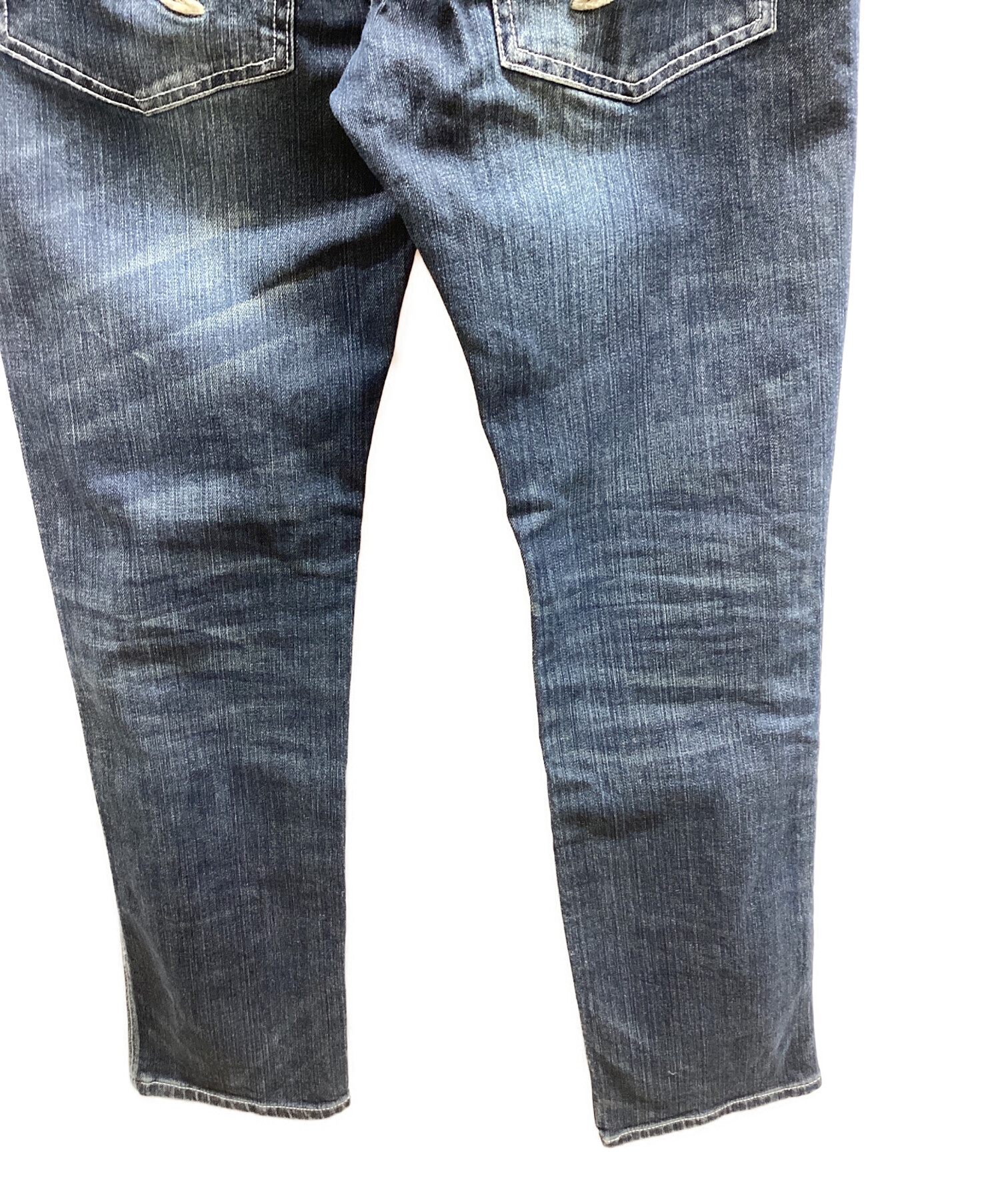 中古・古着通販】VANSON (バンソン) 刺繍デニムパンツ ブルー サイズ