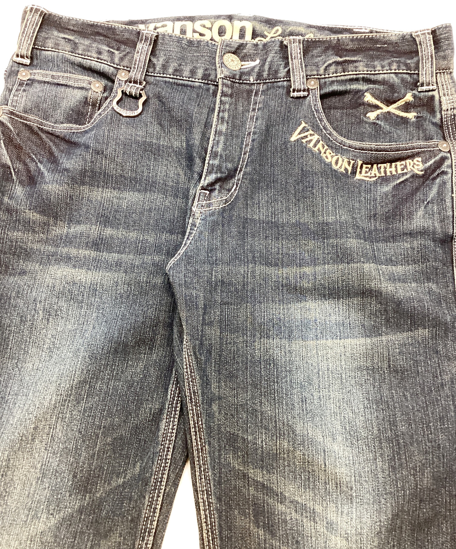 新品　バンソン　刺繍デニム 中古・古着通販】VANSON (バンソン) 刺繍デニムパンツ ブルー サイズ