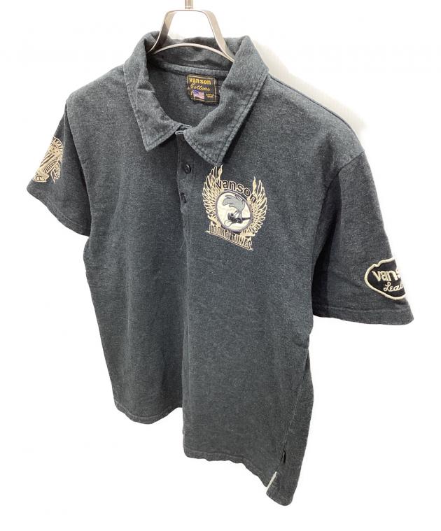 中古・古着通販】VANSON (バンソン) ポロシャツ ブラック サイズ:L