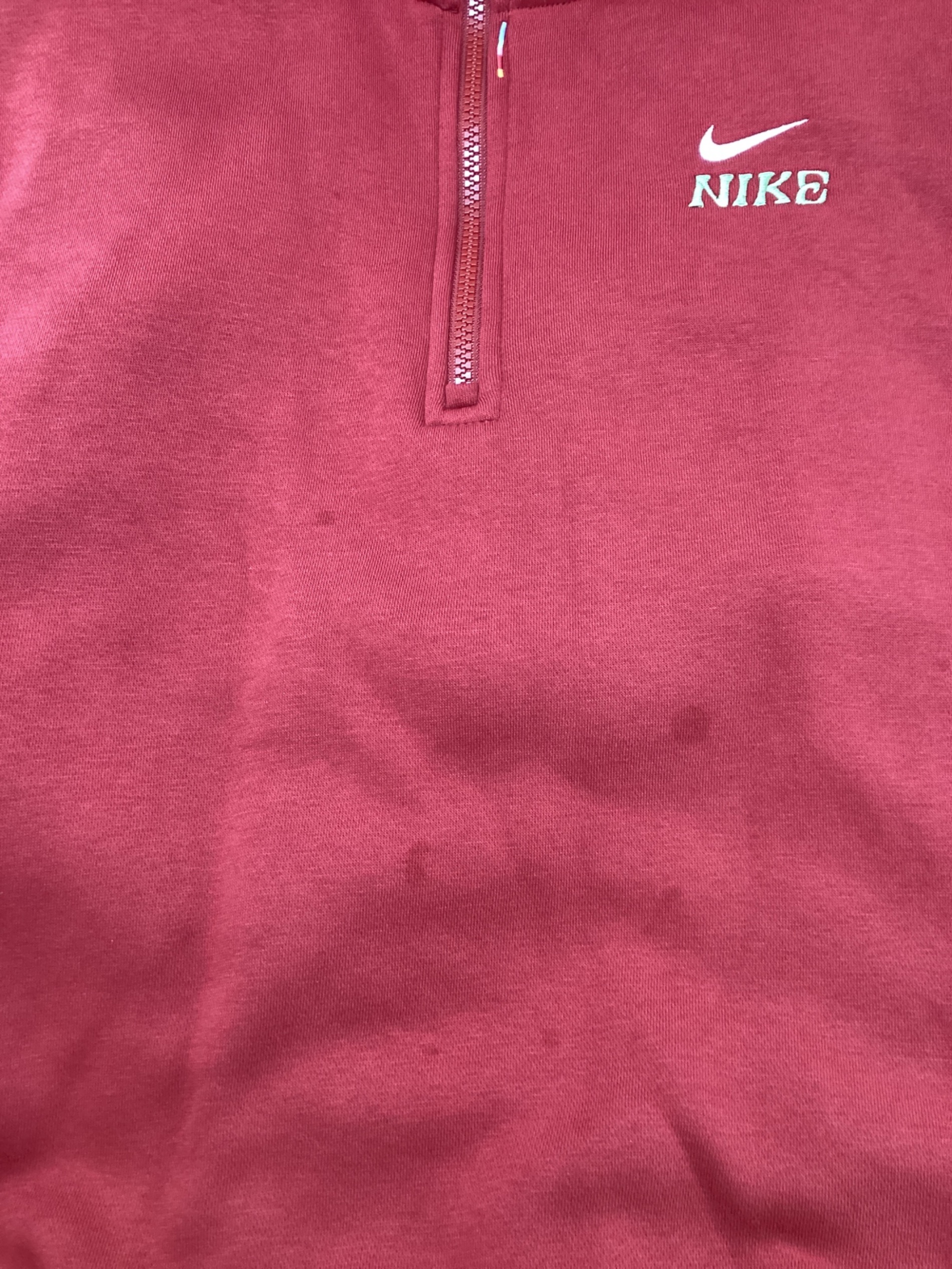 中古・古着通販】NIKE (ナイキ) ハーフジップスウェット レッド サイズ
