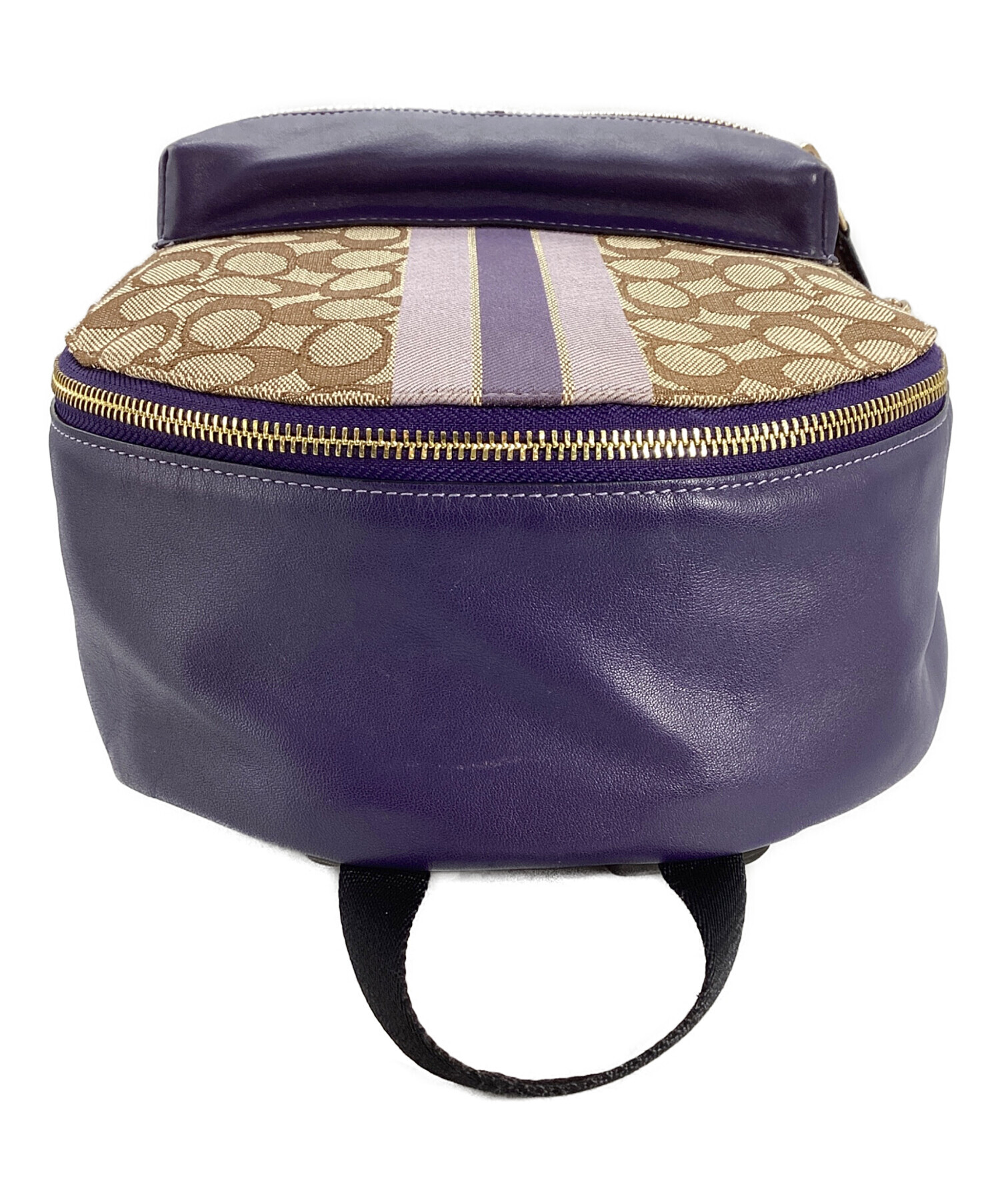 COACH 紫 リュック 中古・古着通販】COACH (コーチ) リュック ベージュ×パープル