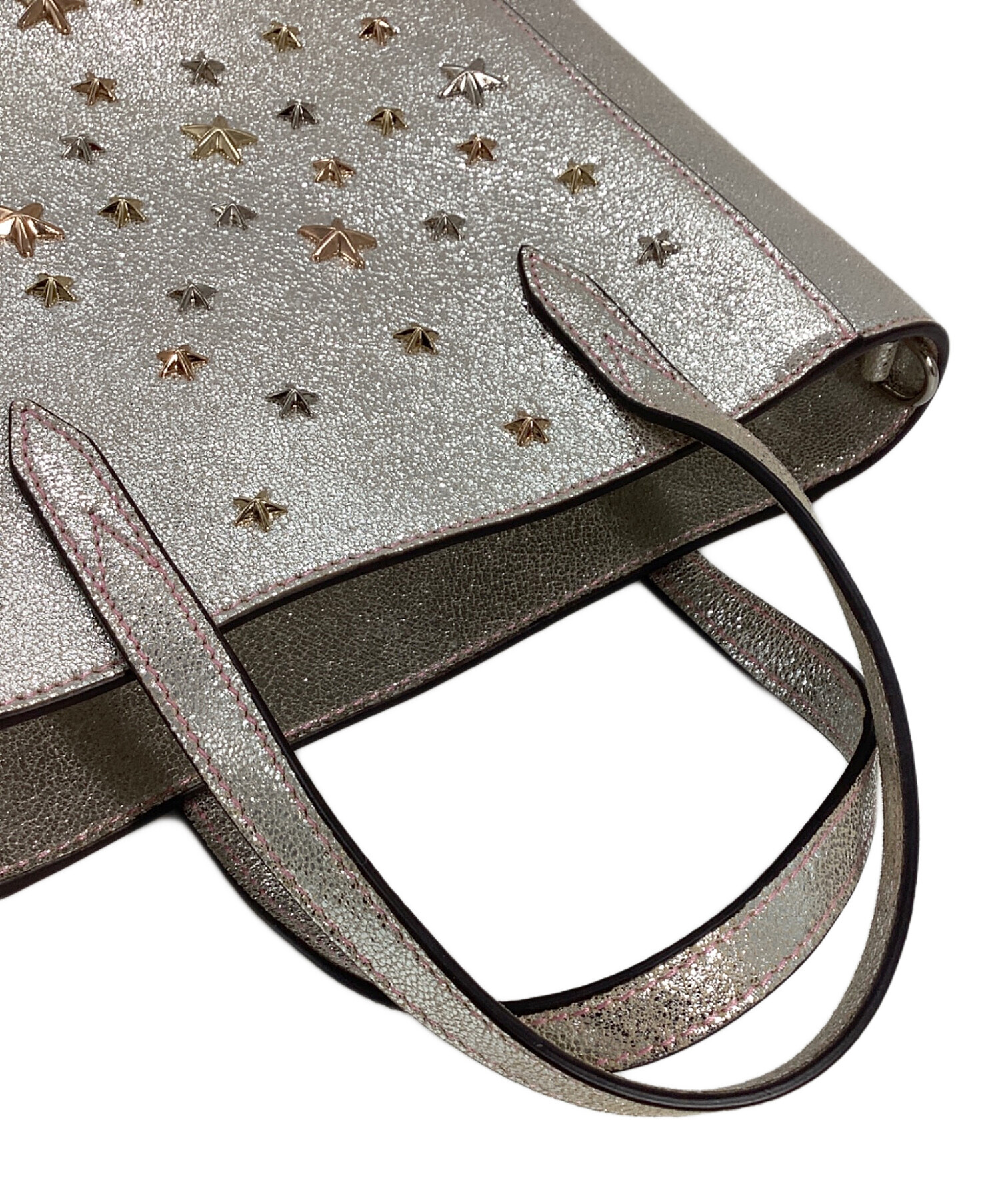JIMMY CHOO シルバー ゴールド　パーティーバッグ　2way ラメ 中古・古着通販】JIMMY CHOO (ジミーチュウ) ジミーチュウ 2WAYバッグ