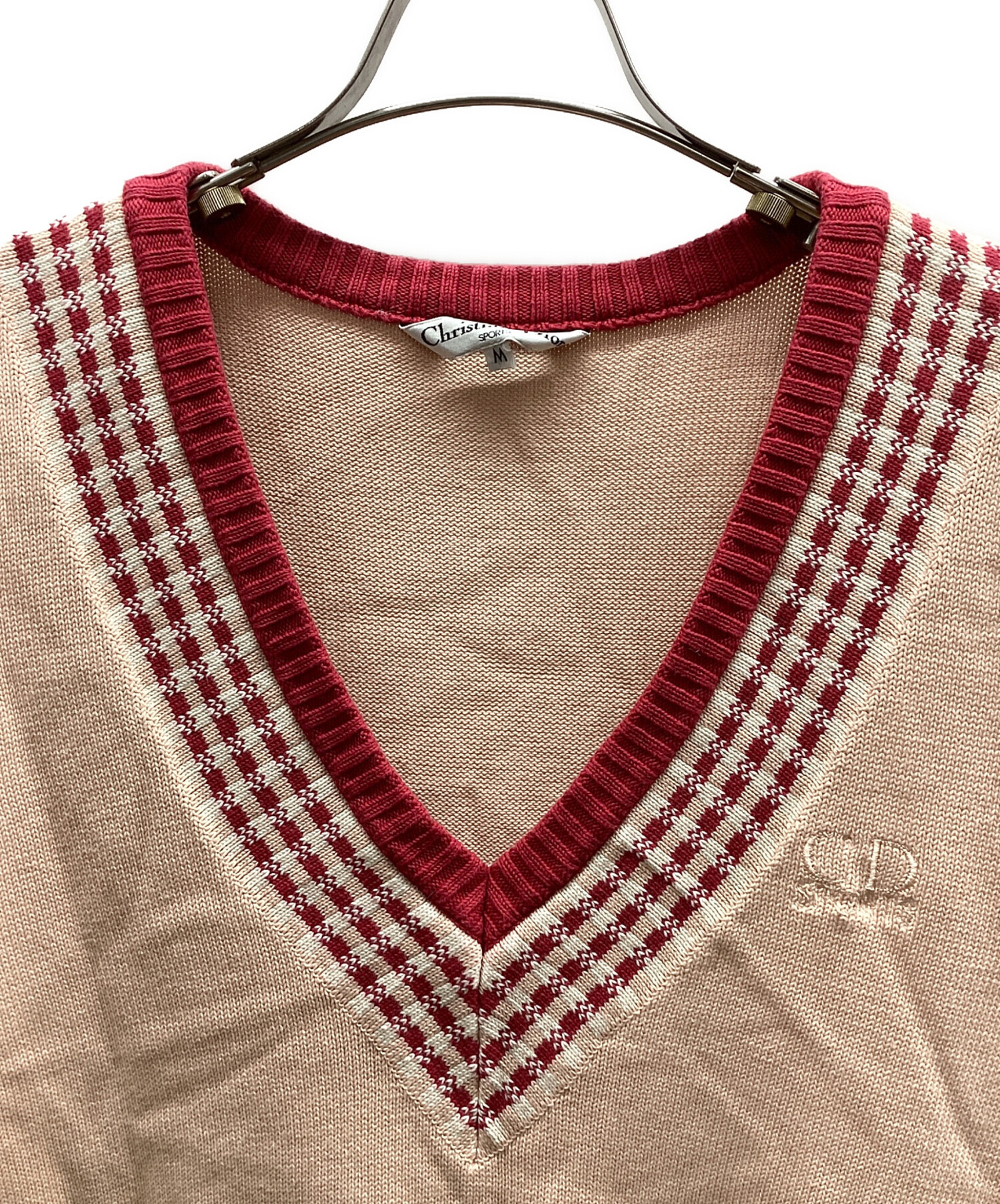 Christian Dior SPORTS チェック柄ニットベスト コットン M 中古・古着通販】Christian Dior Sports (クリスチャン ディオール