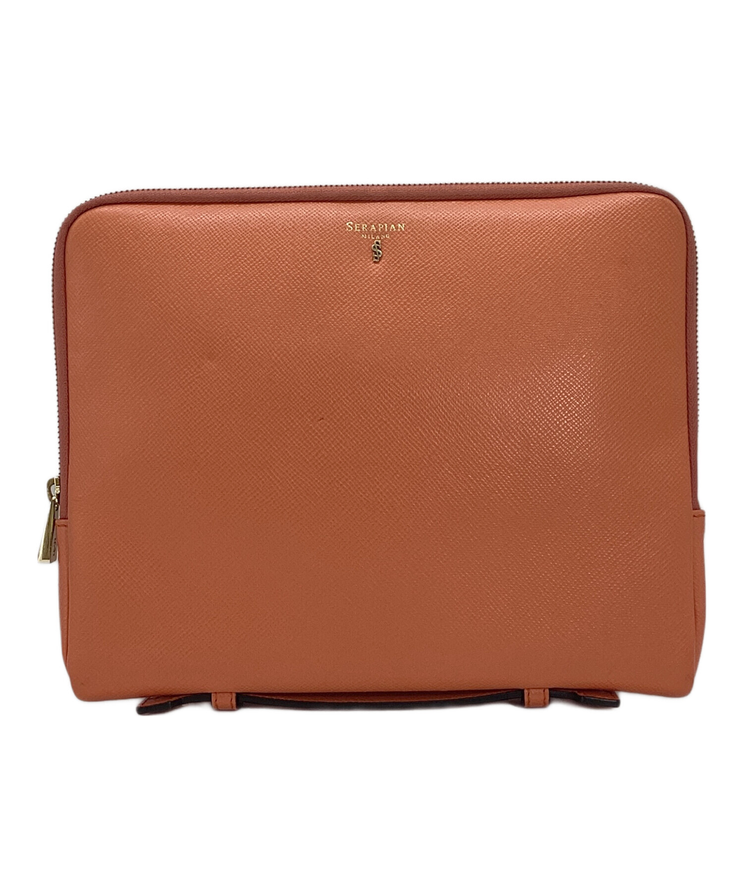 SERAPIAN セラピアン クラッチバッグ  オレンジ 【古着】【中古】【送料無料】 中古・古着通販】serapian (セラピアン) クラッチバッグ オレンジ