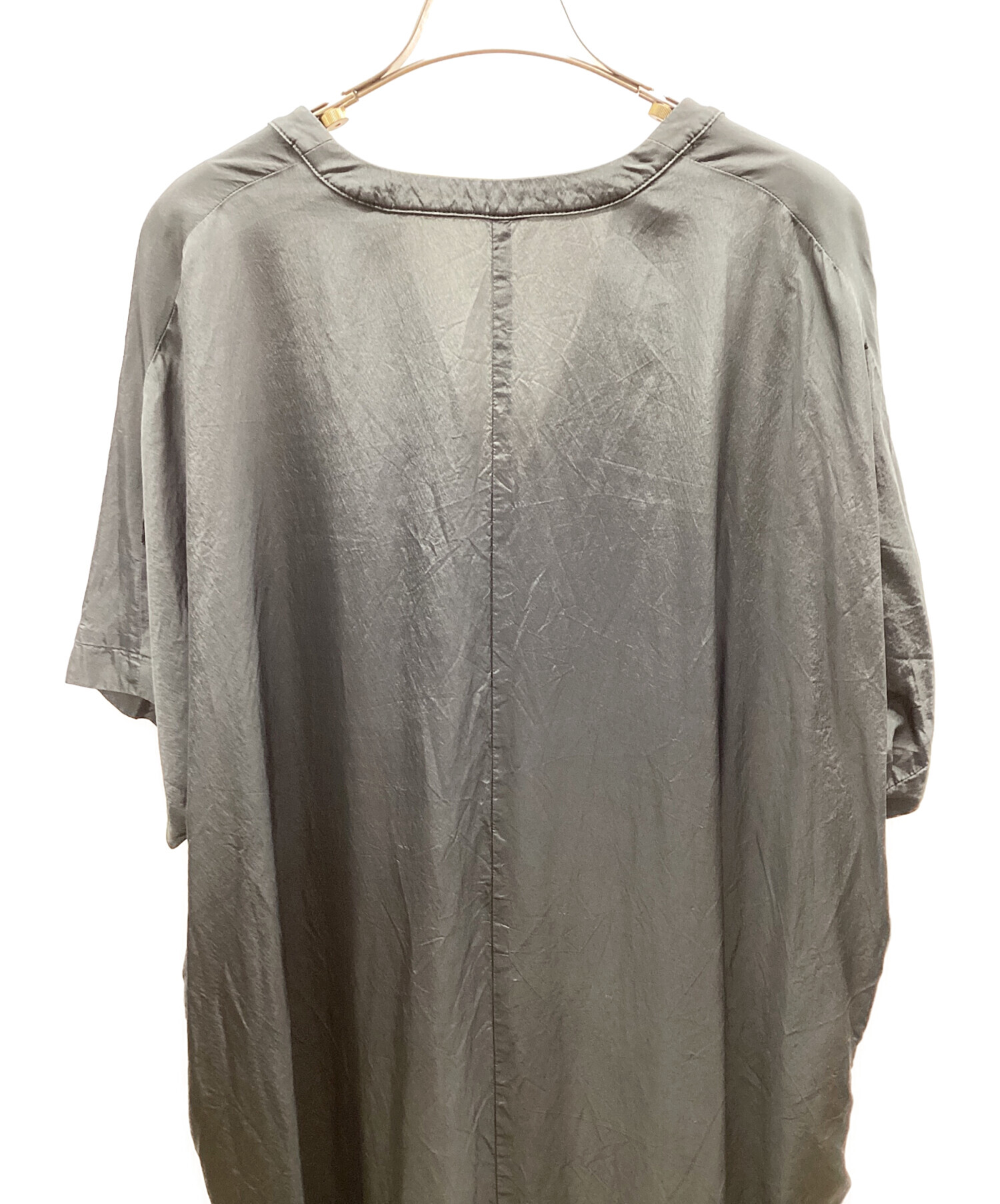 中古・古着通販】evam eva (エヴァムエヴァ) 半袖ワンピース グレー