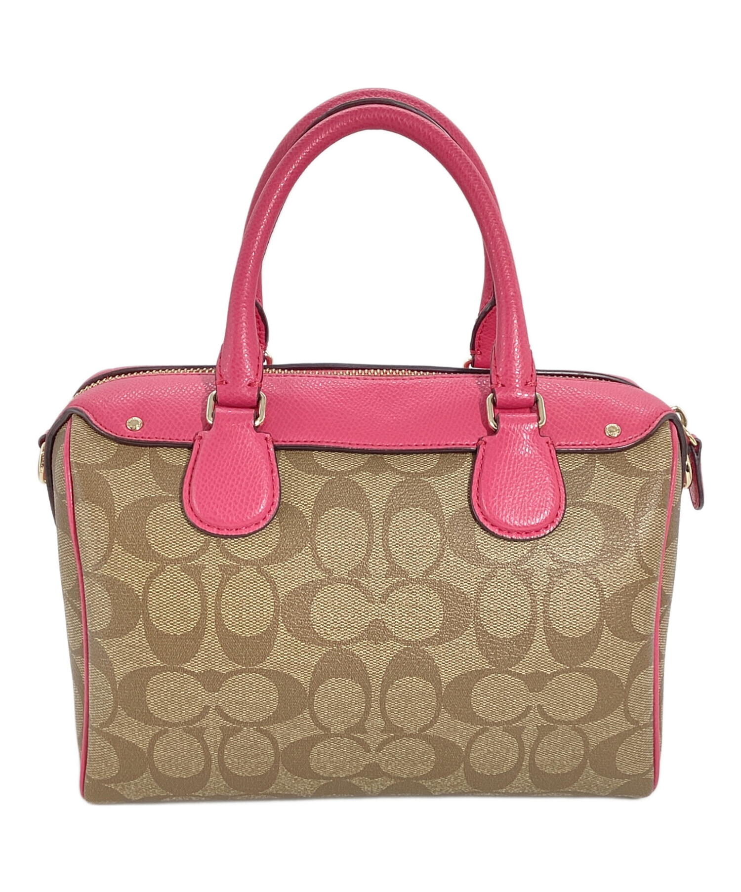 中古・古着通販】COACH (コーチ) ショルダーバッグ ベージュ×ピンク