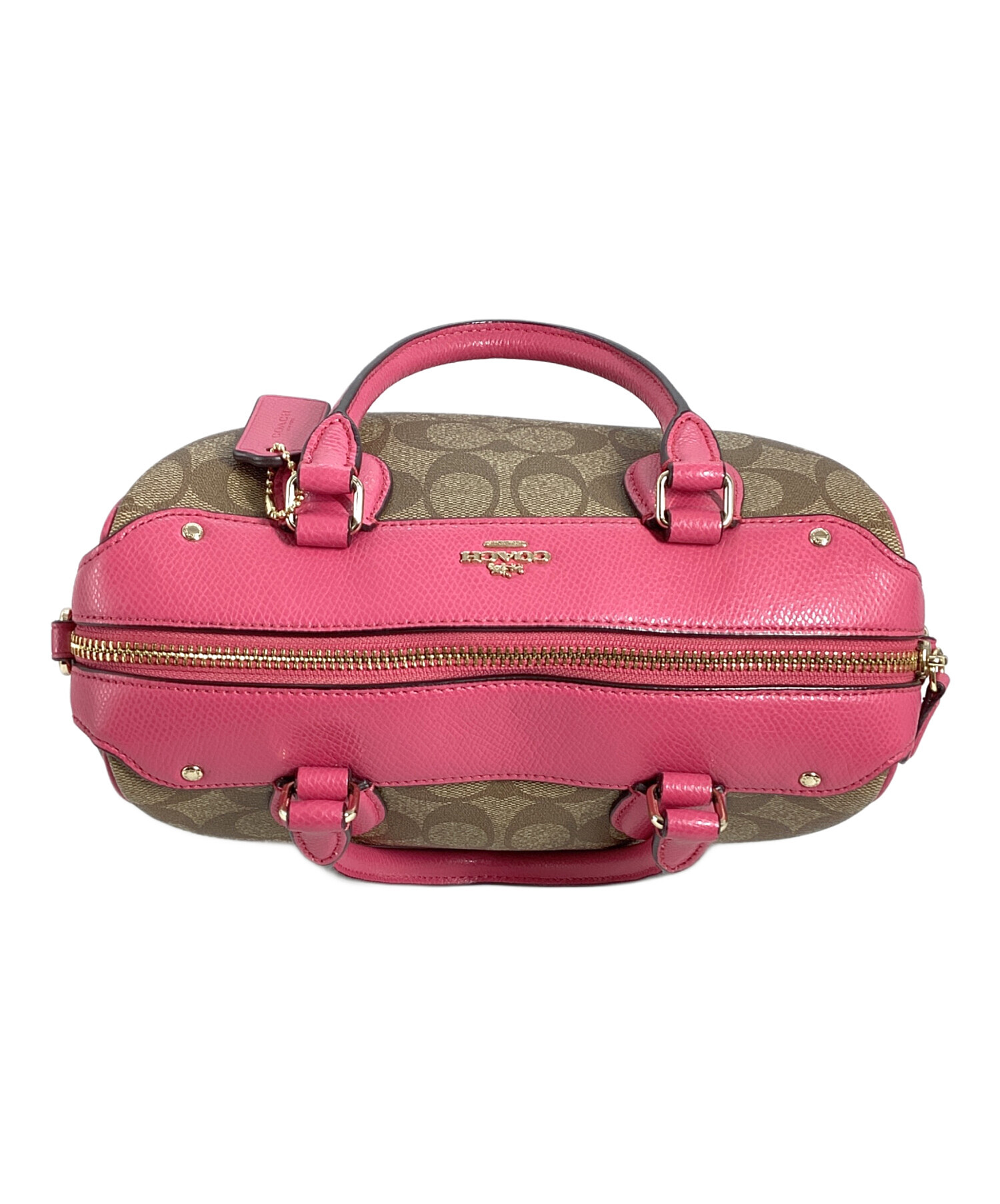 中古・古着通販】COACH (コーチ) ショルダーバッグ ベージュ×ピンク