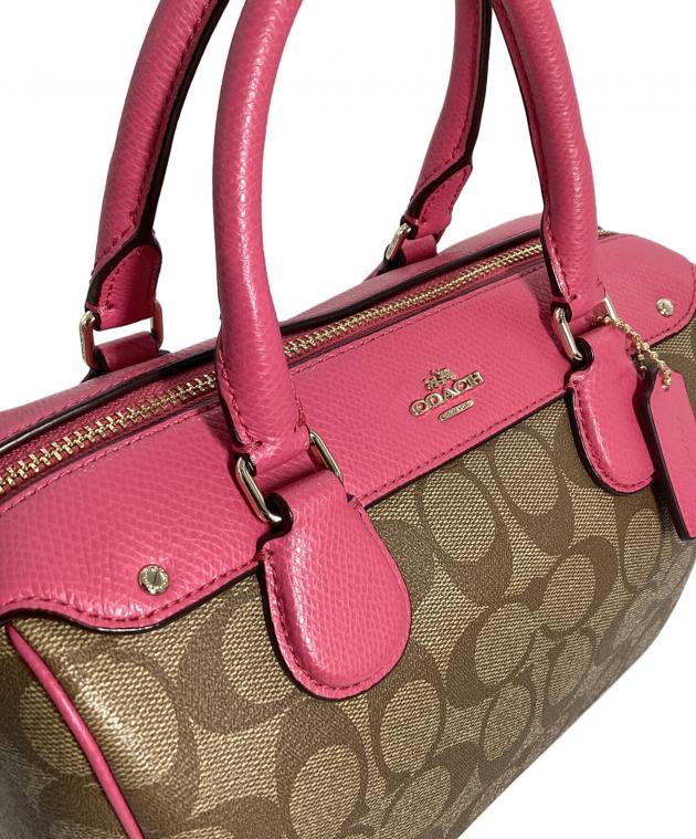 中古・古着通販】COACH (コーチ) ショルダーバッグ ベージュ×ピンク