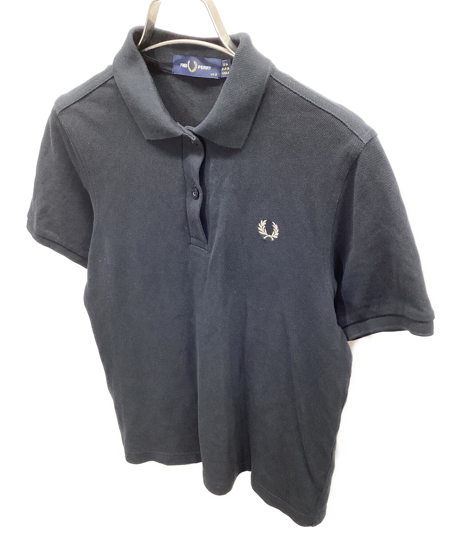 FRED PERRY 半袖メッシュオーバーレイポロシャツ グレー/ブラック 中古・古着通販】FRED PERRY (フレッドペリー) ポロシャツ ブラック