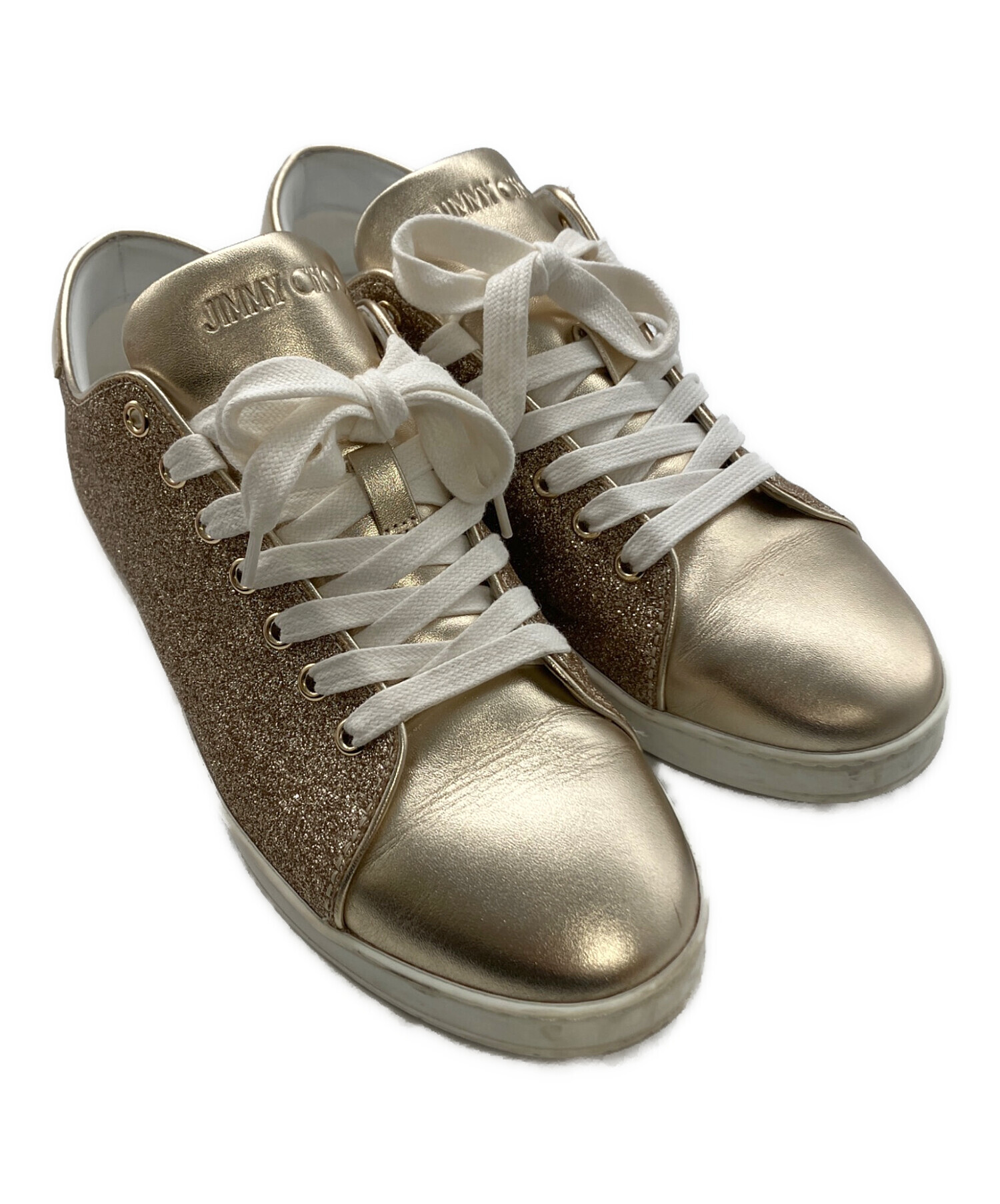 JIMMY CHOO ゴールド スニーカー 中古・古着通販】JIMMY CHOO (ジミーチュウ) スニーカー ゴールド