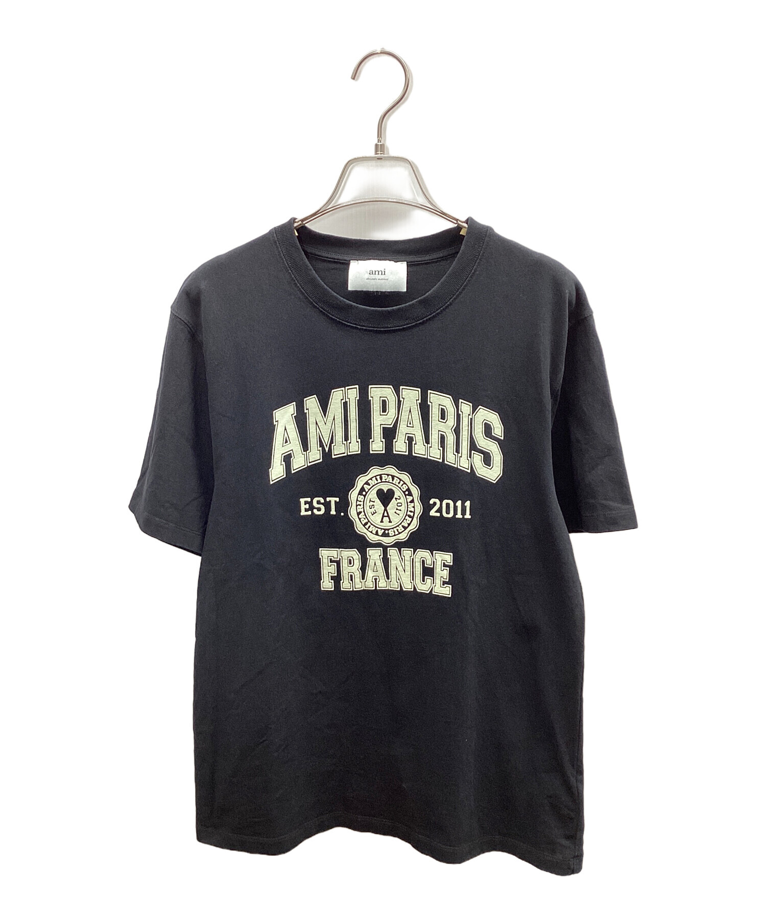 中古・古着通販】ami (アミ) 半袖Tシャツ ブラック サイズ:M｜ブランド
