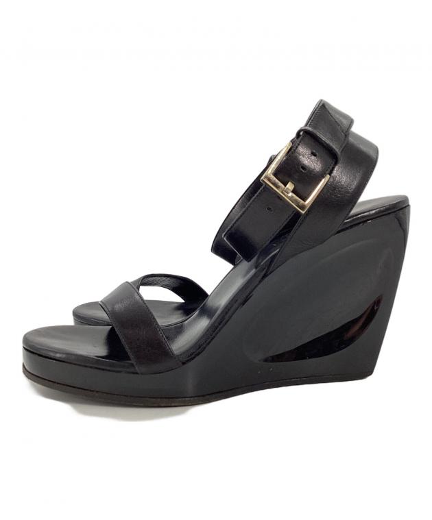 中古・古着通販】GUCCI (グッチ) ウェッジソールサンダル ブラック