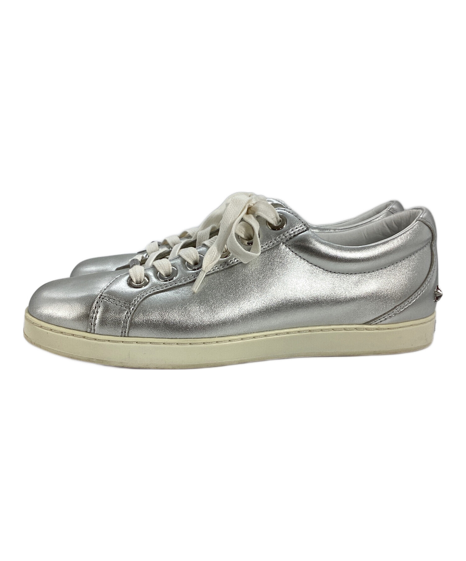 JIMMY CHOO ジミーチュー スニーカー 42(27cm位) グレー 【古着】【中古】 中古・古着通販】JIMMY CHOO (ジミーチュウ) スニーカー シルバー