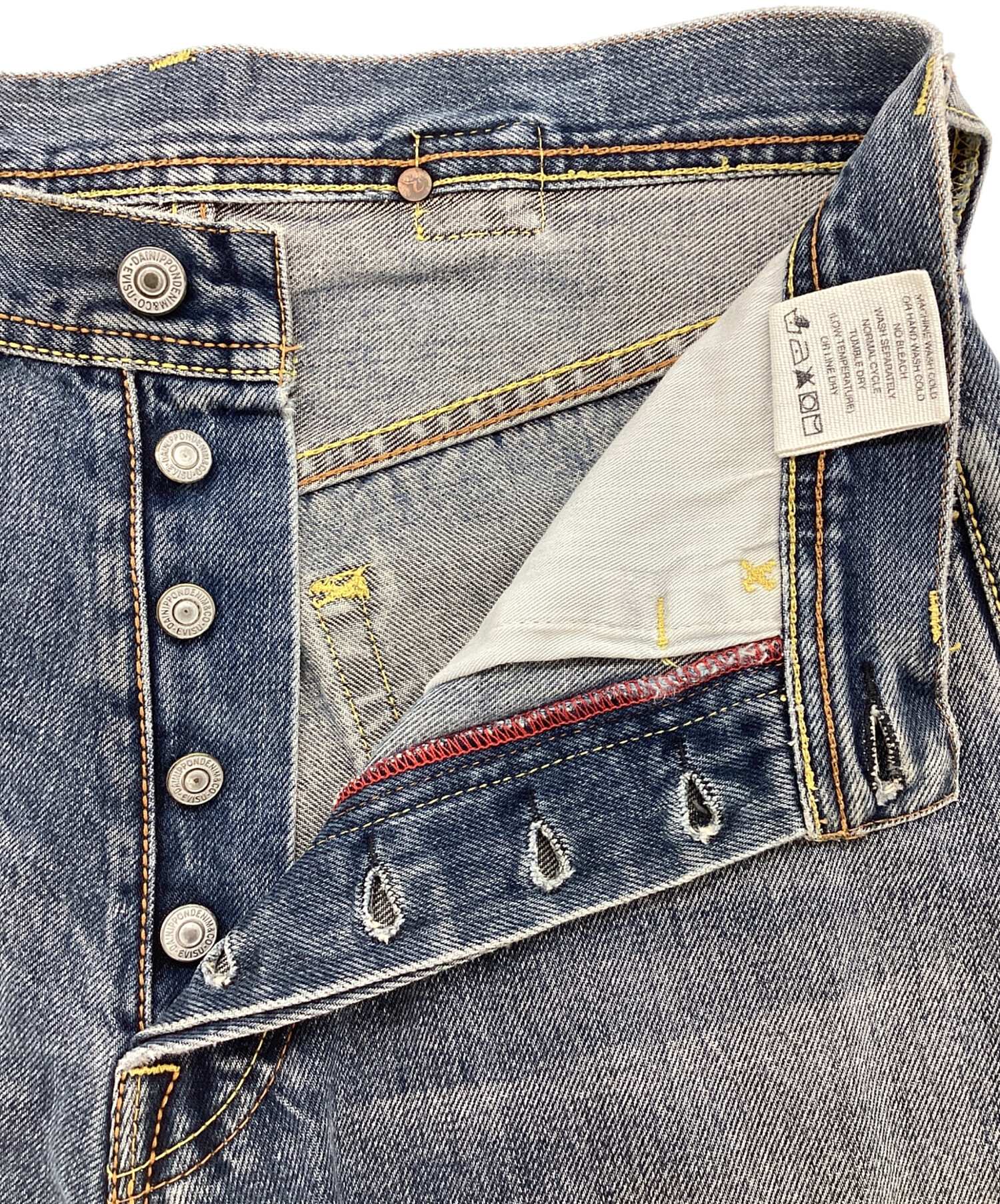 中古・古着通販】EVISU (エヴィス) デニムパンツ ブルー サイズ:76cm
