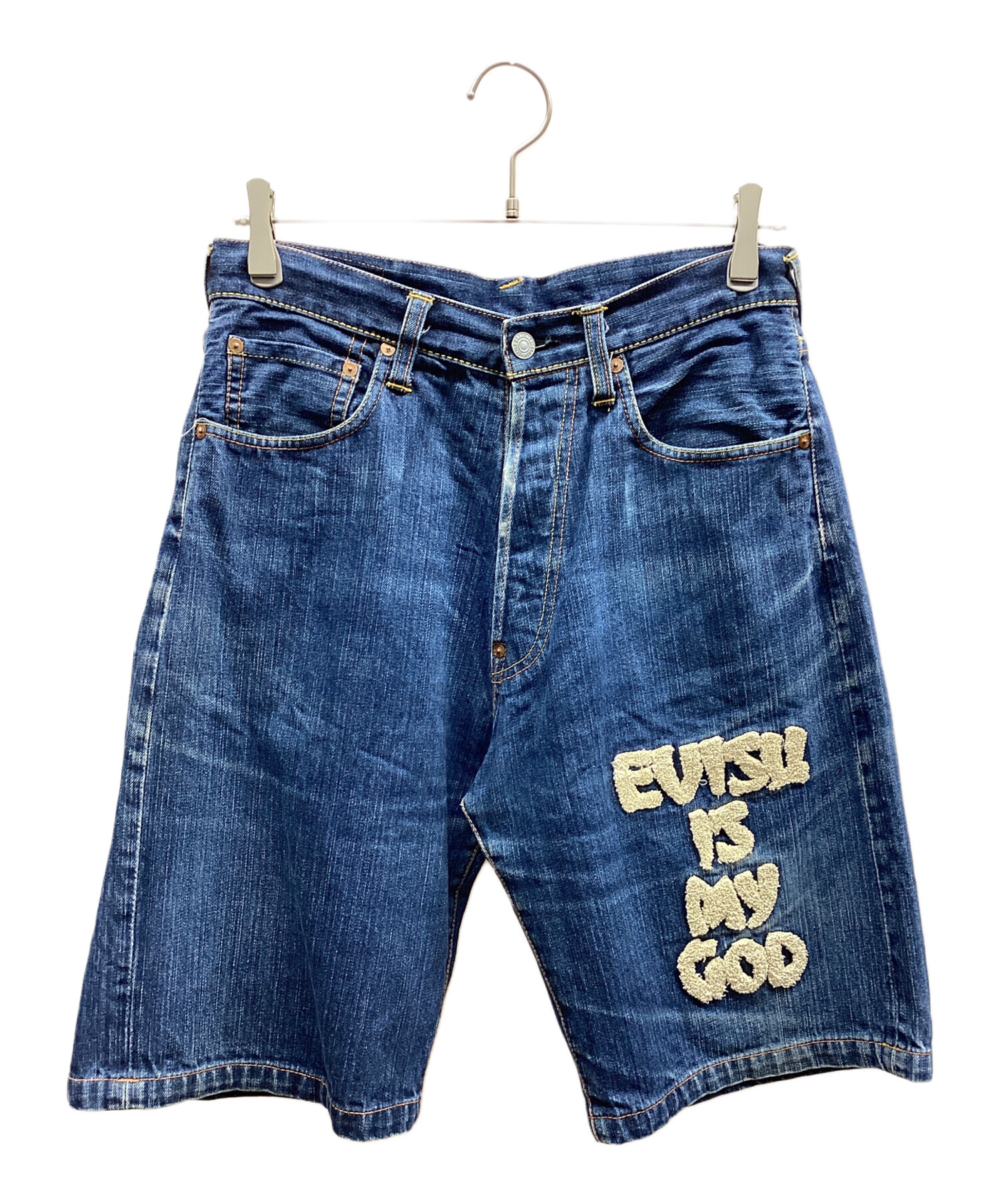 中古・古着通販】EVISU (エヴィス) ショートデニムパンツ ブルー