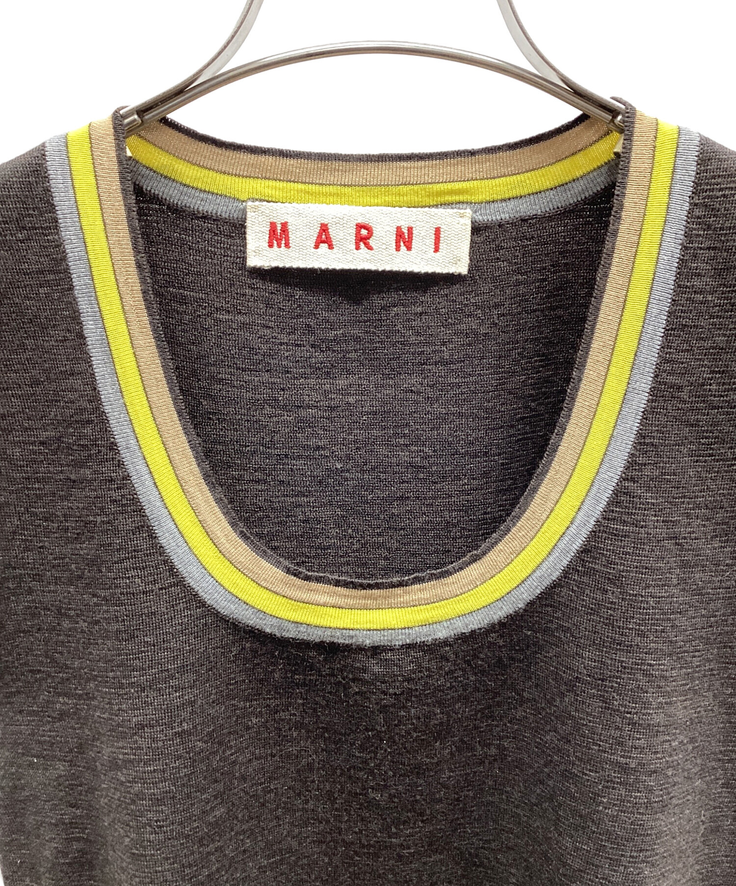 中古・古着通販】MARNI (マルニ) ウールニットベスト ブラウン サイズ