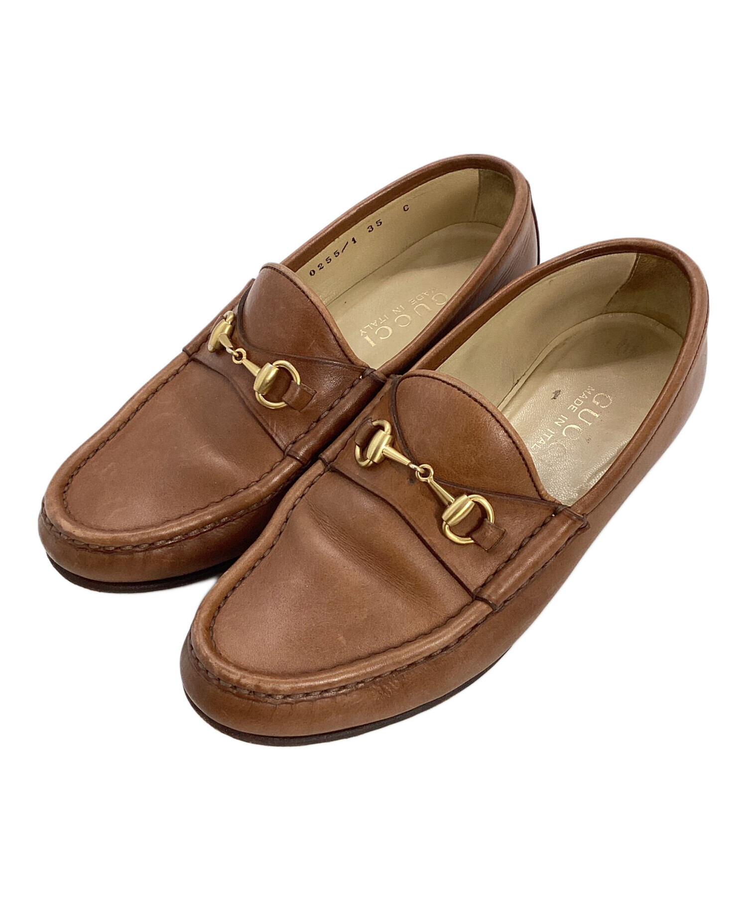 中古・古着通販】GUCCI (グッチ) ホースビットローファー ブラウン