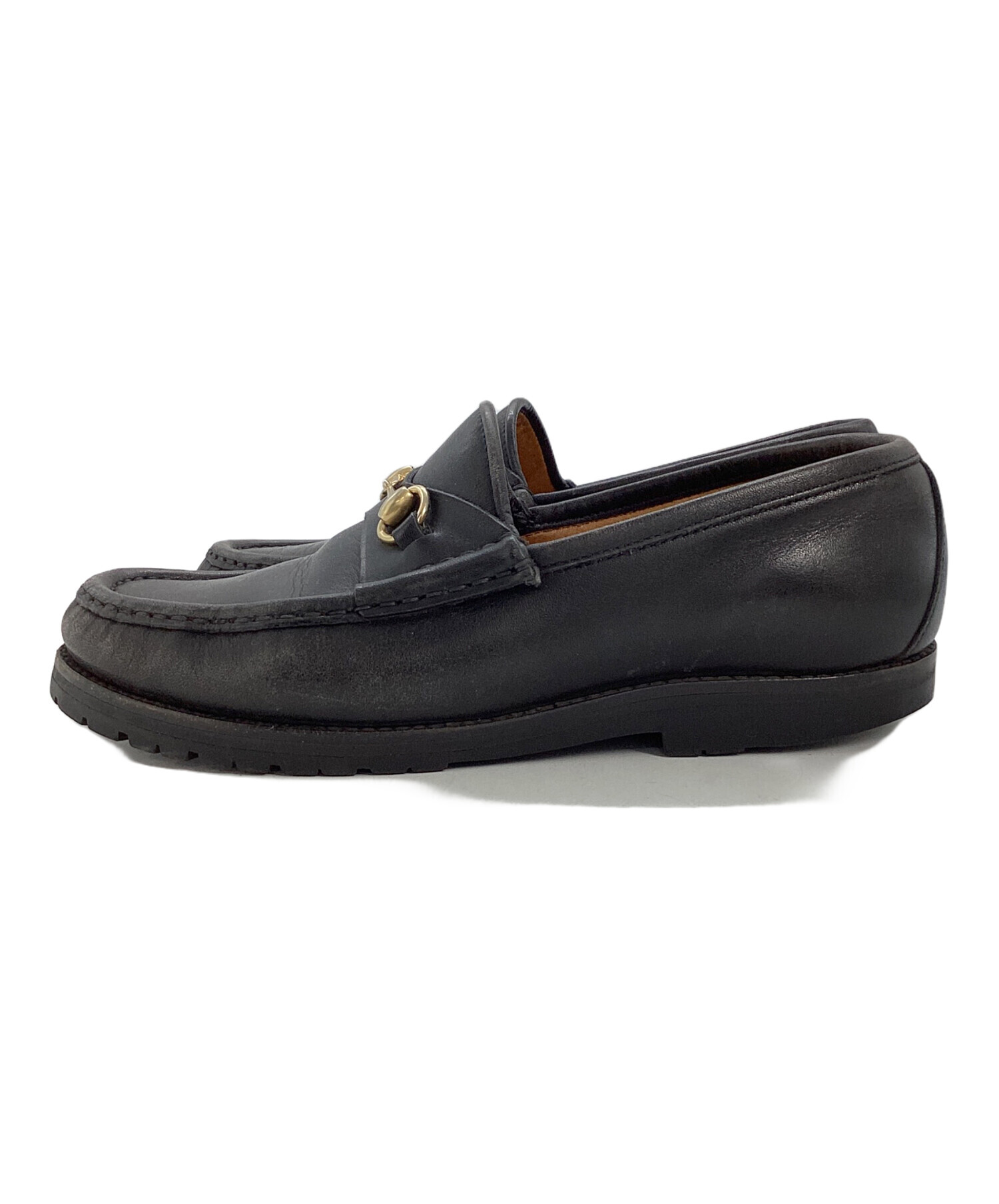 中古・古着通販】GUCCI (グッチ) ホースビットローファー ブラック