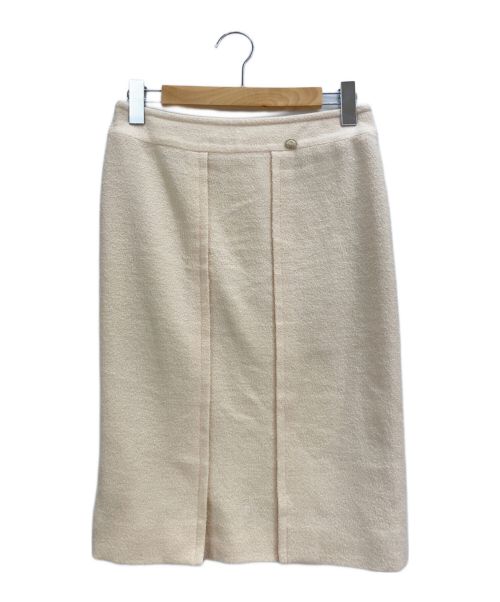 CHANEL シャネル　リネン　スカート　麻　リネン　ペイズリー　金ボタン CHANEL シャネル リネン スカート 麻 リネン ペイズリー 金