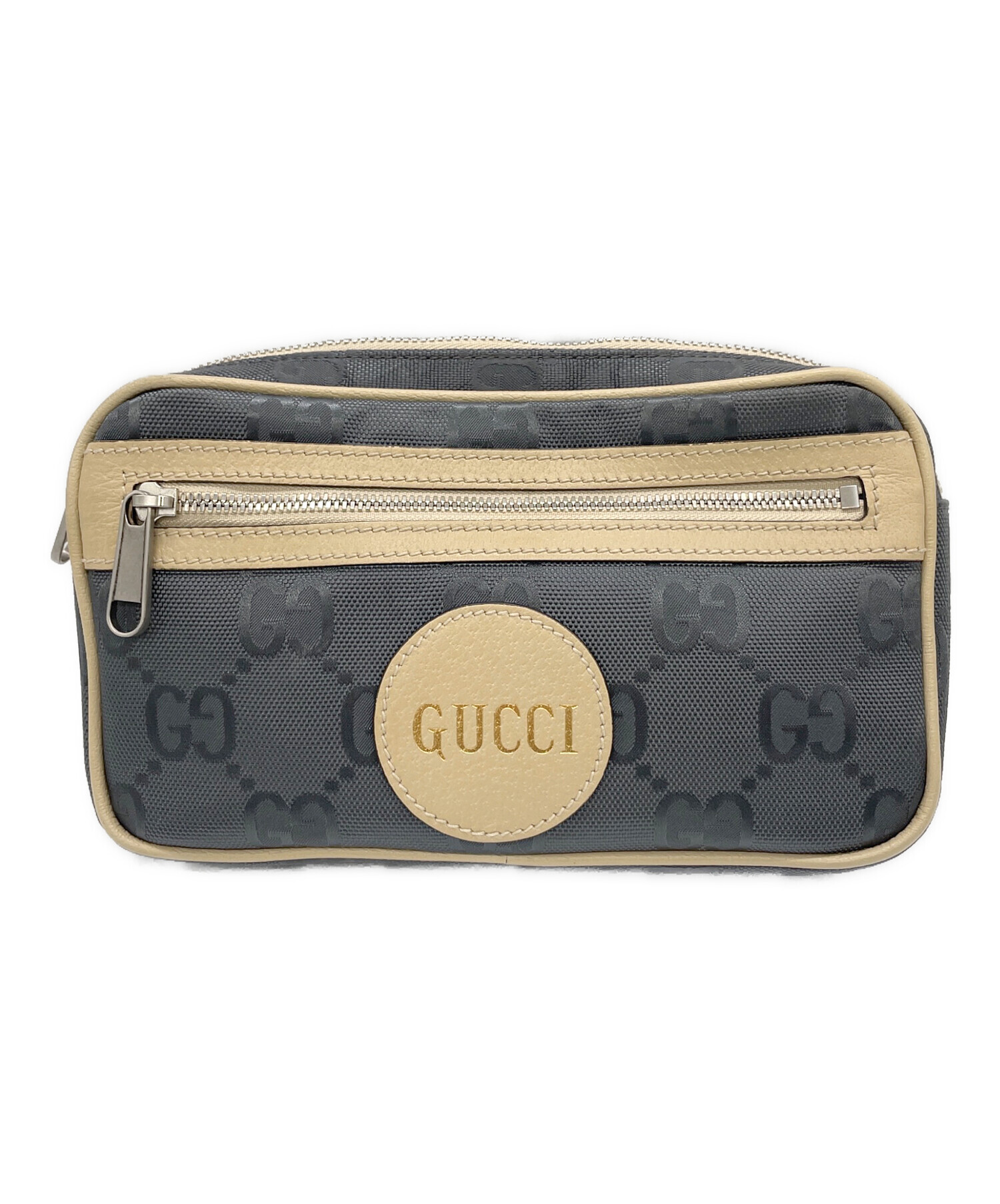中古・古着通販】GUCCI (グッチ) ボディーバッグ グレー×ベージュ 
