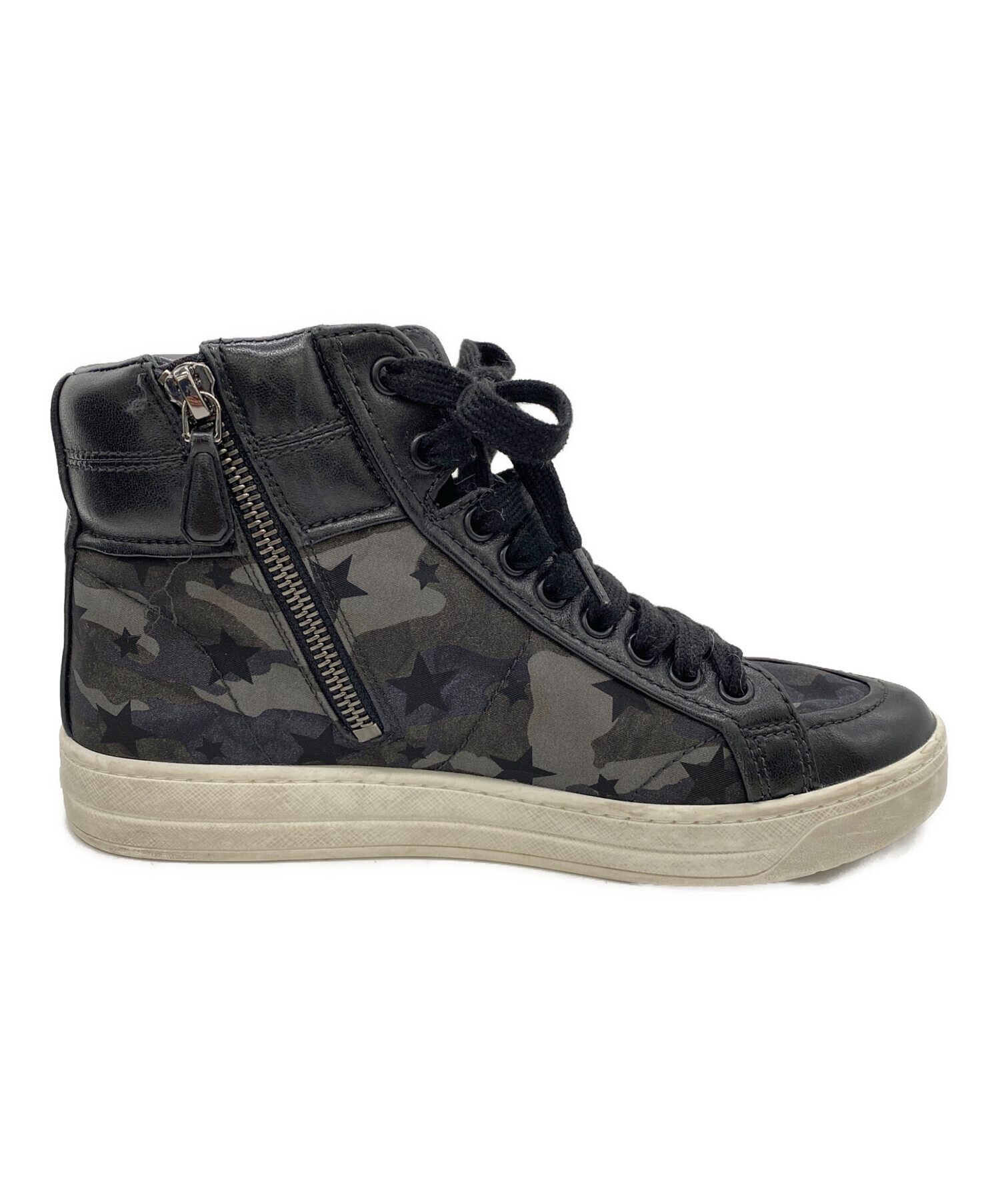 中古・古着通販】PRADA (プラダ) ハイカットスニーカー ブラック 