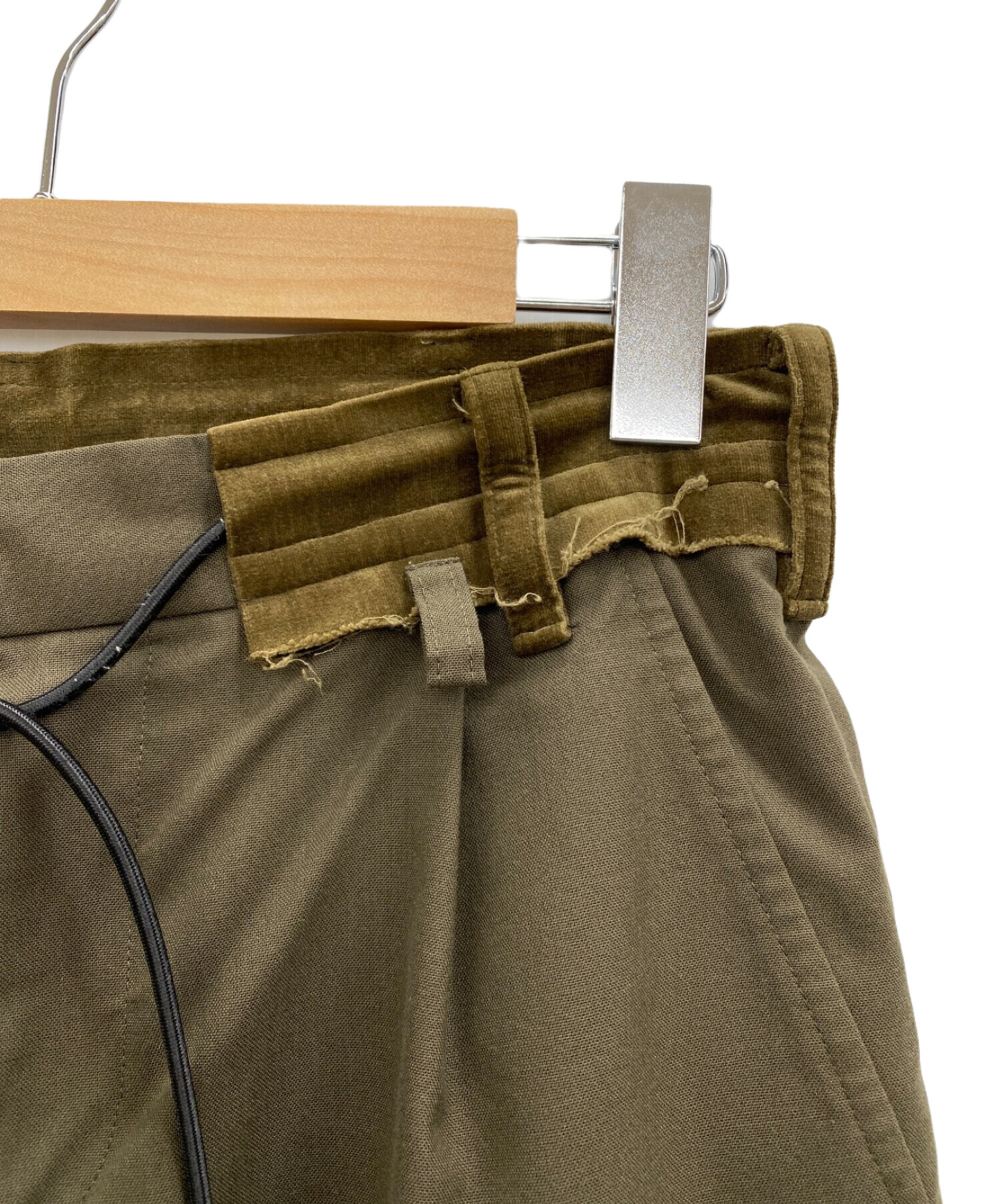 中古・古着通販】sacai (サカイ) スラックス オリーブ サイズ:1