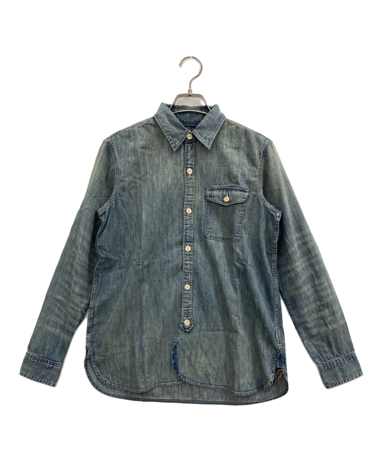 RRL フェイドインディゴ デニムワークシャツ サイズS 中古・古着通販】RRL (ダブルアールエル) コットンデニムワークシャツ