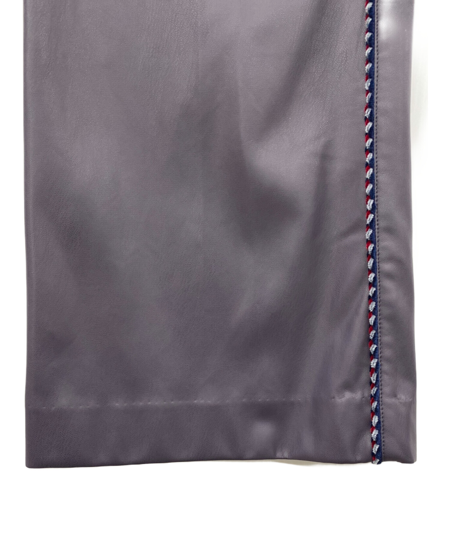 【未使用】COOHEMコーヘン　ニットサイドラインレザーパンツ　ブラック　M 中古・古着通販】Coohem (コーヘン) KNIT SIDELINE LEATHER PANTS