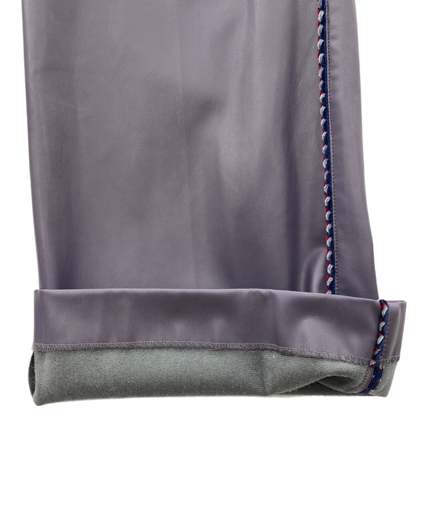 中古・古着通販】Coohem (コーヘン) KNIT SIDELINE LEATHER PANTS